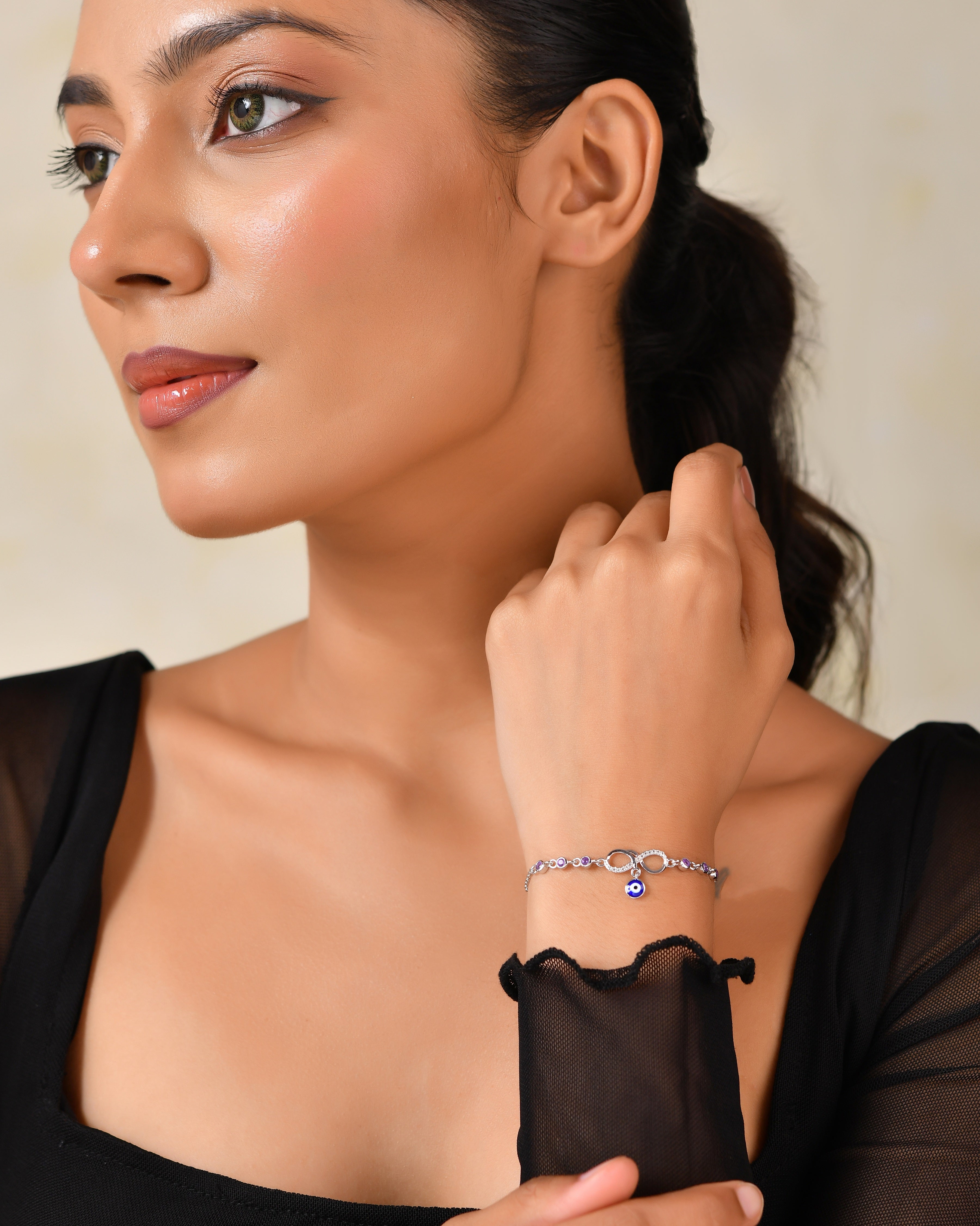 Ameline Amethyst Infinity Bracelet