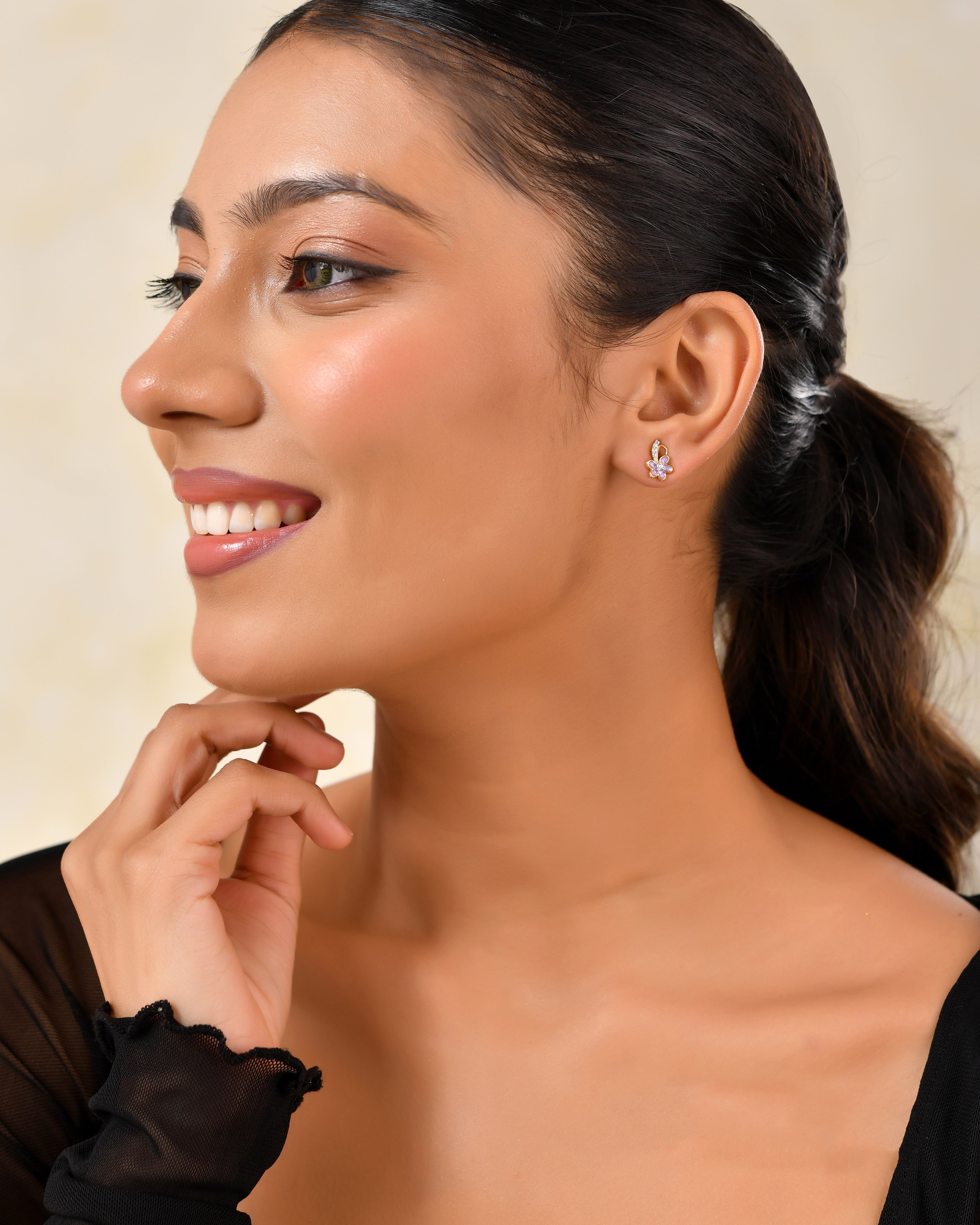 Fiora Enamel Bloom Earrings