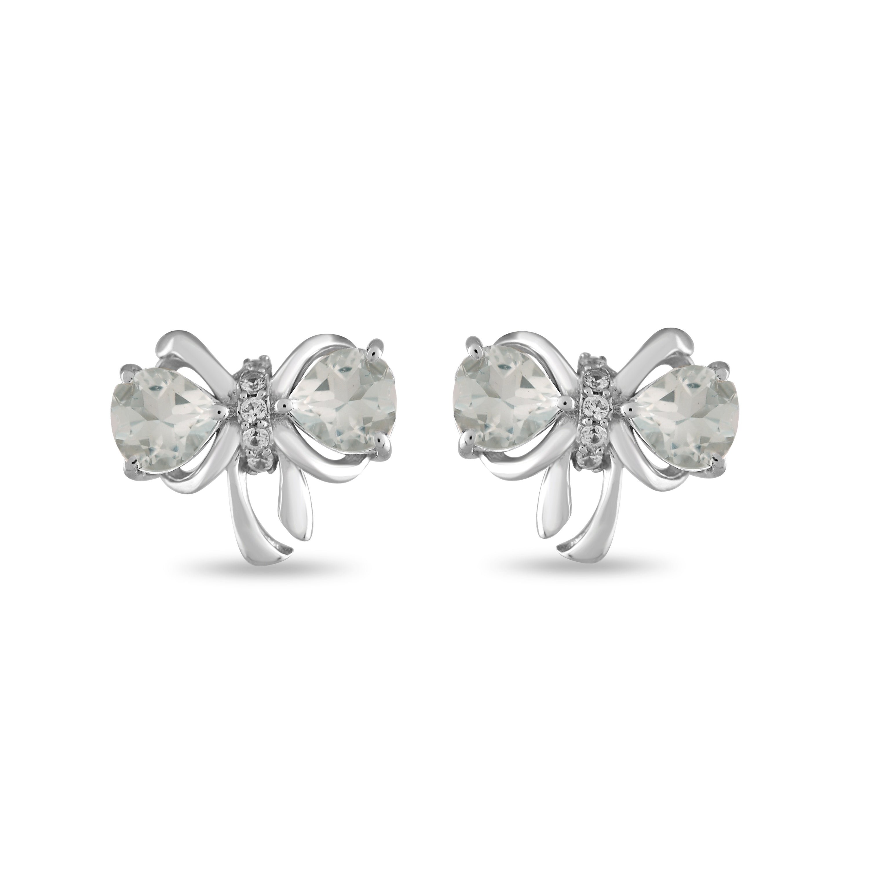 Aveline Sky Blue Topaz Bow Earrings