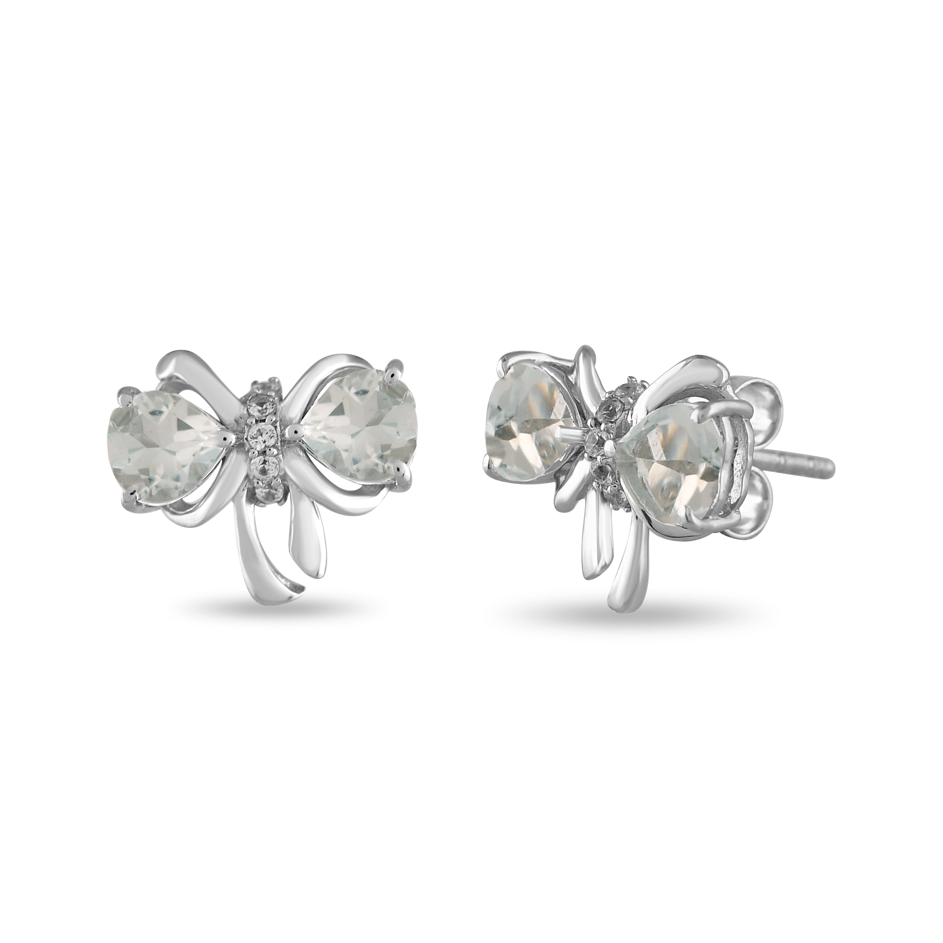 Aveline Sky Blue Topaz Bow Earrings