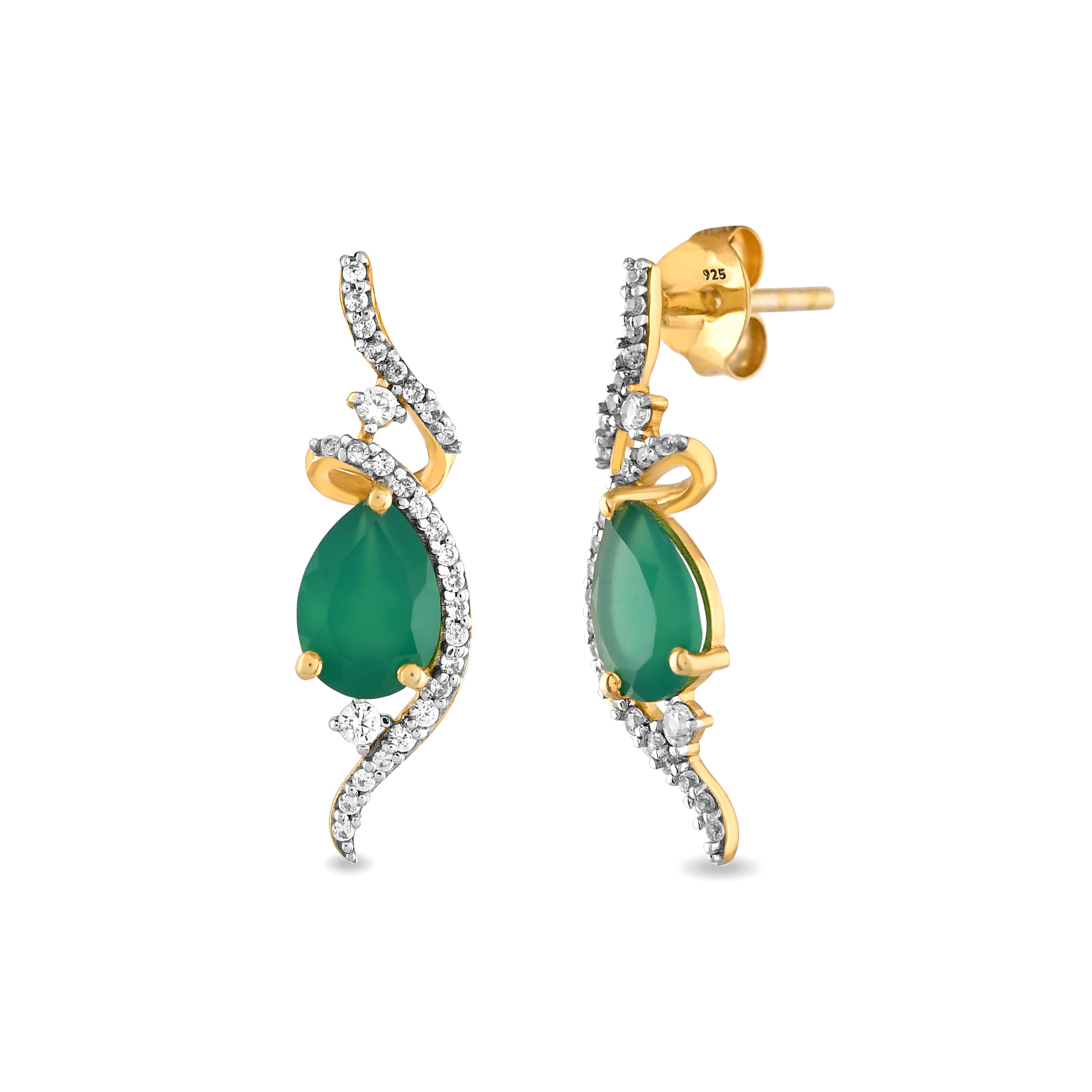 Emeraude Green Onyx Earrings
