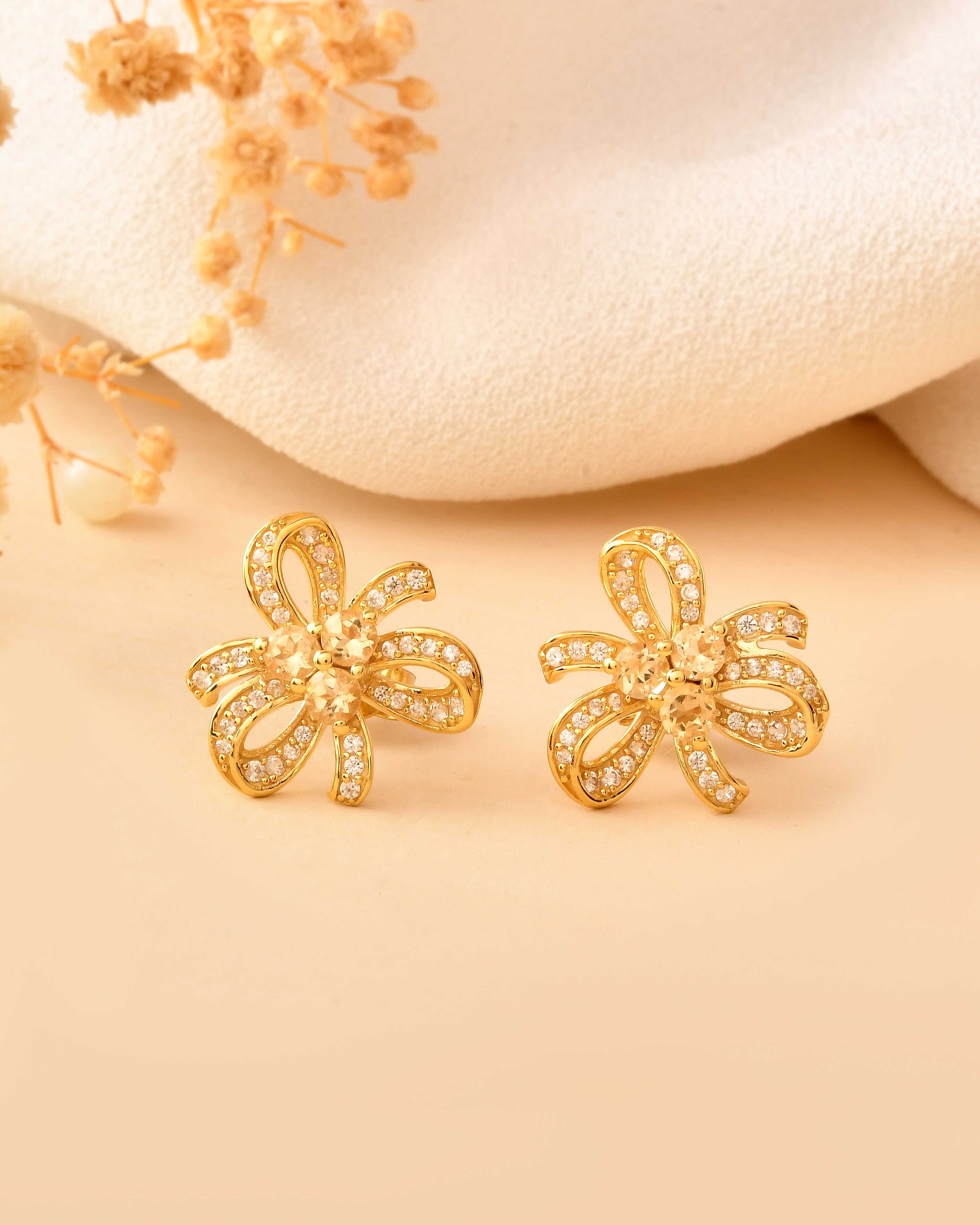 Solara Citrine Bloom Earrings