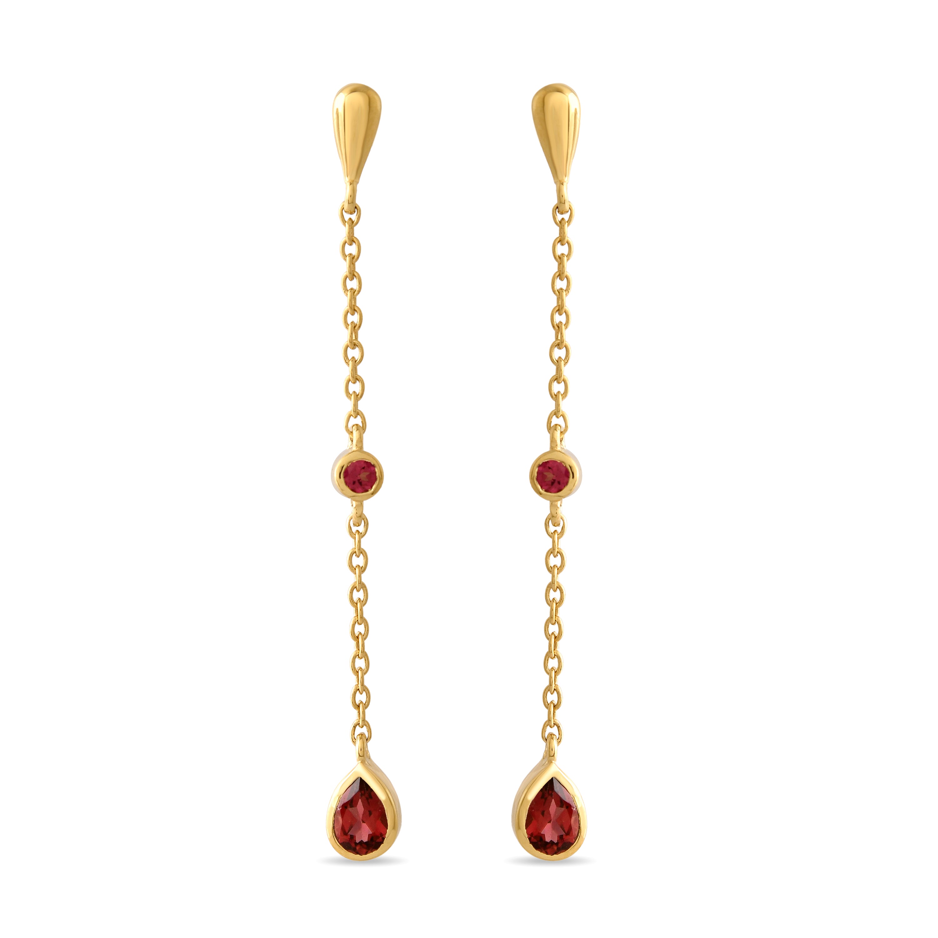 Rosavelle Rhodolite Drop Earrings