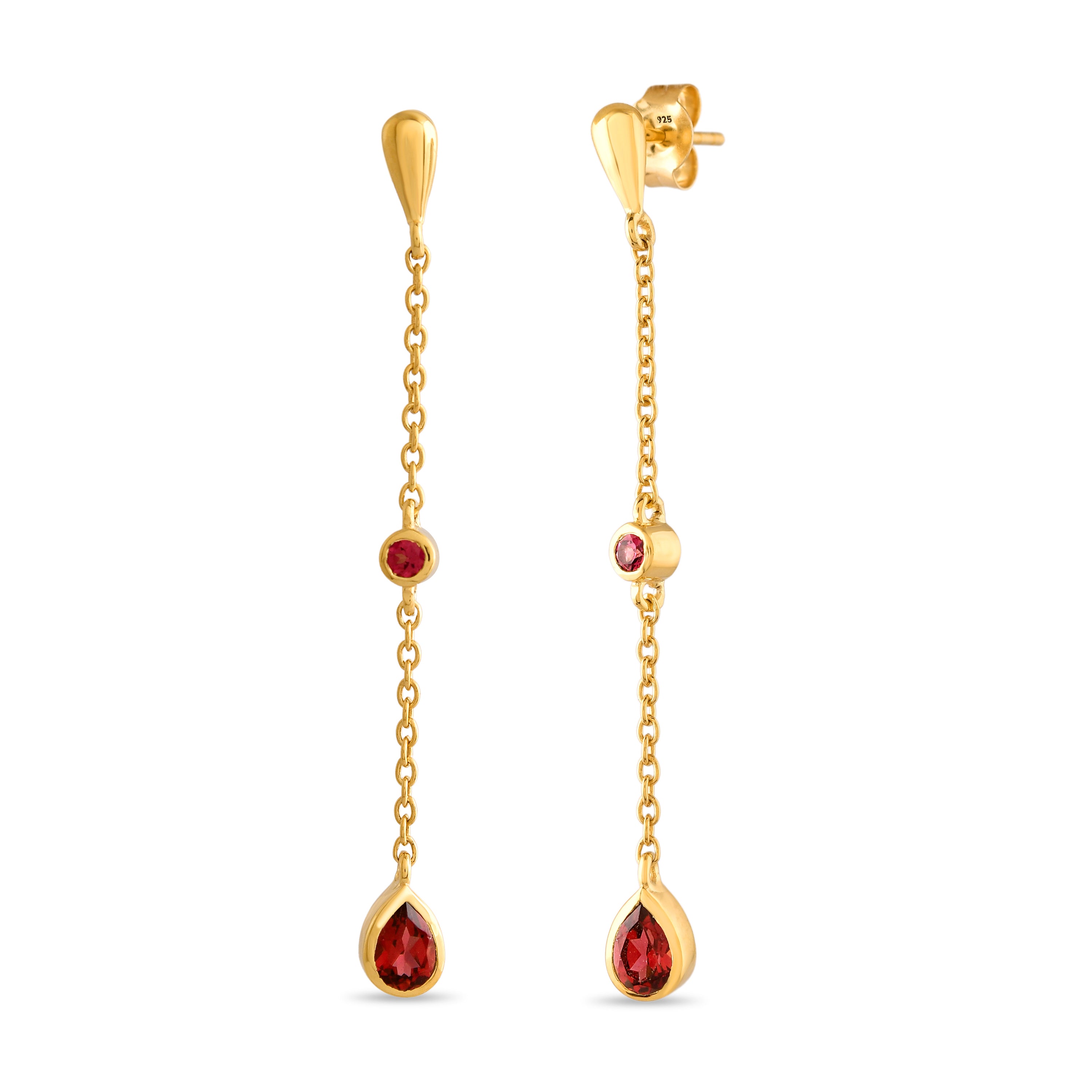 Rosavelle Rhodolite Drop Earrings