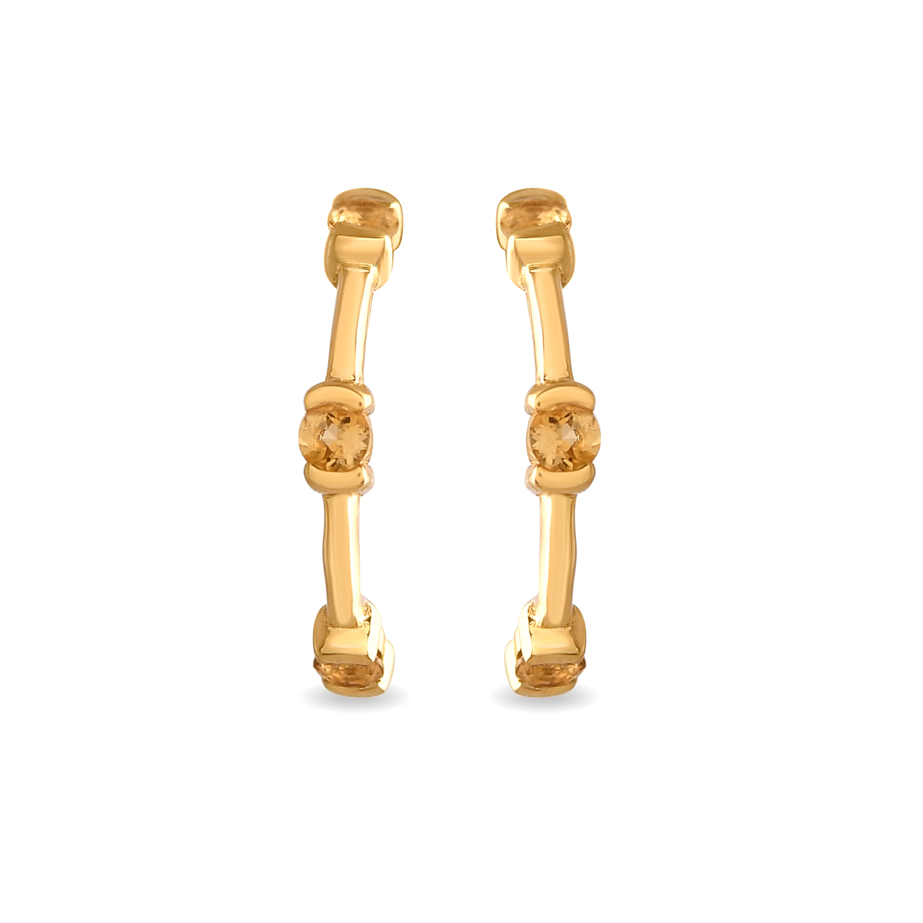 Soleil Citrine Hoop Earrings