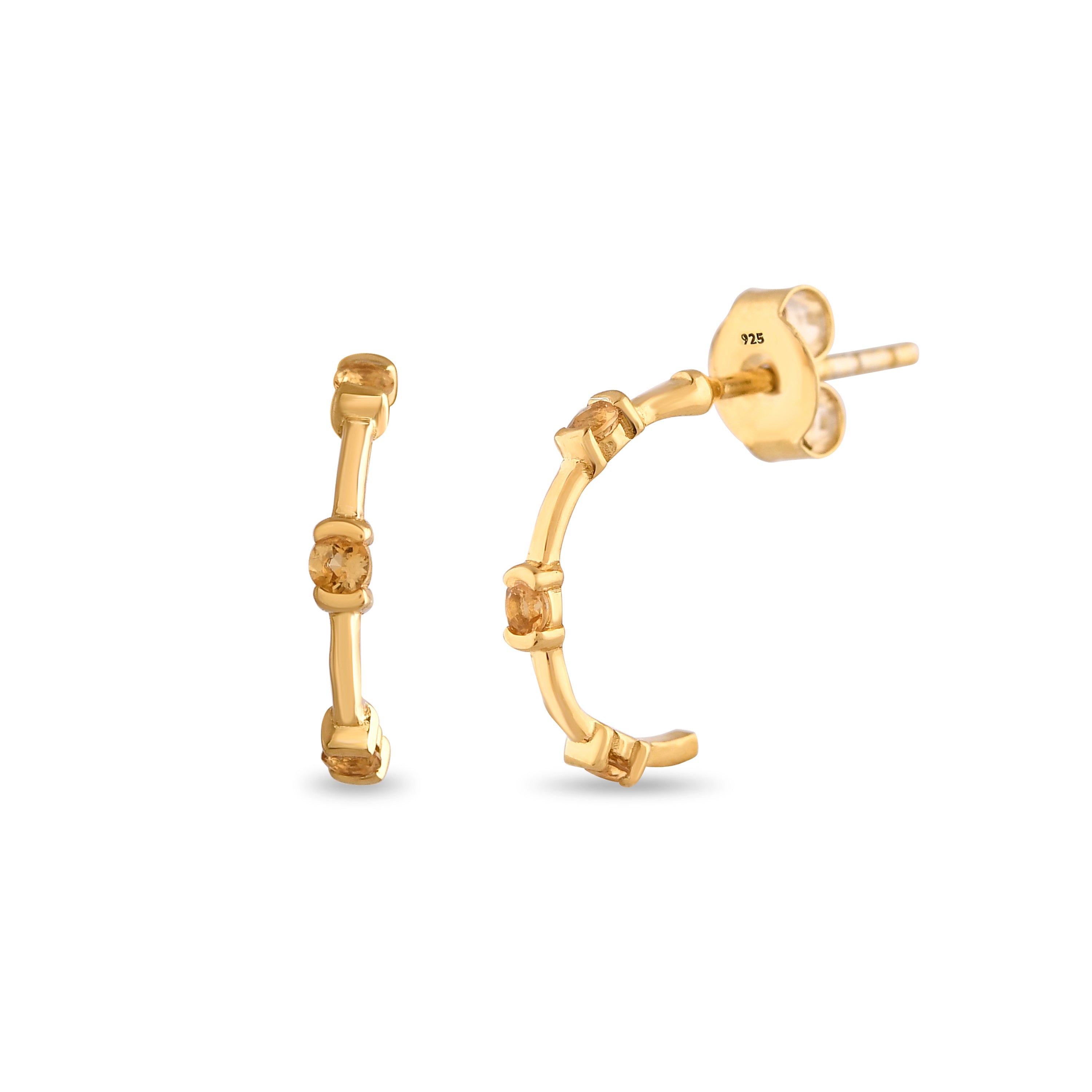Soleil Citrine Hoop Earrings