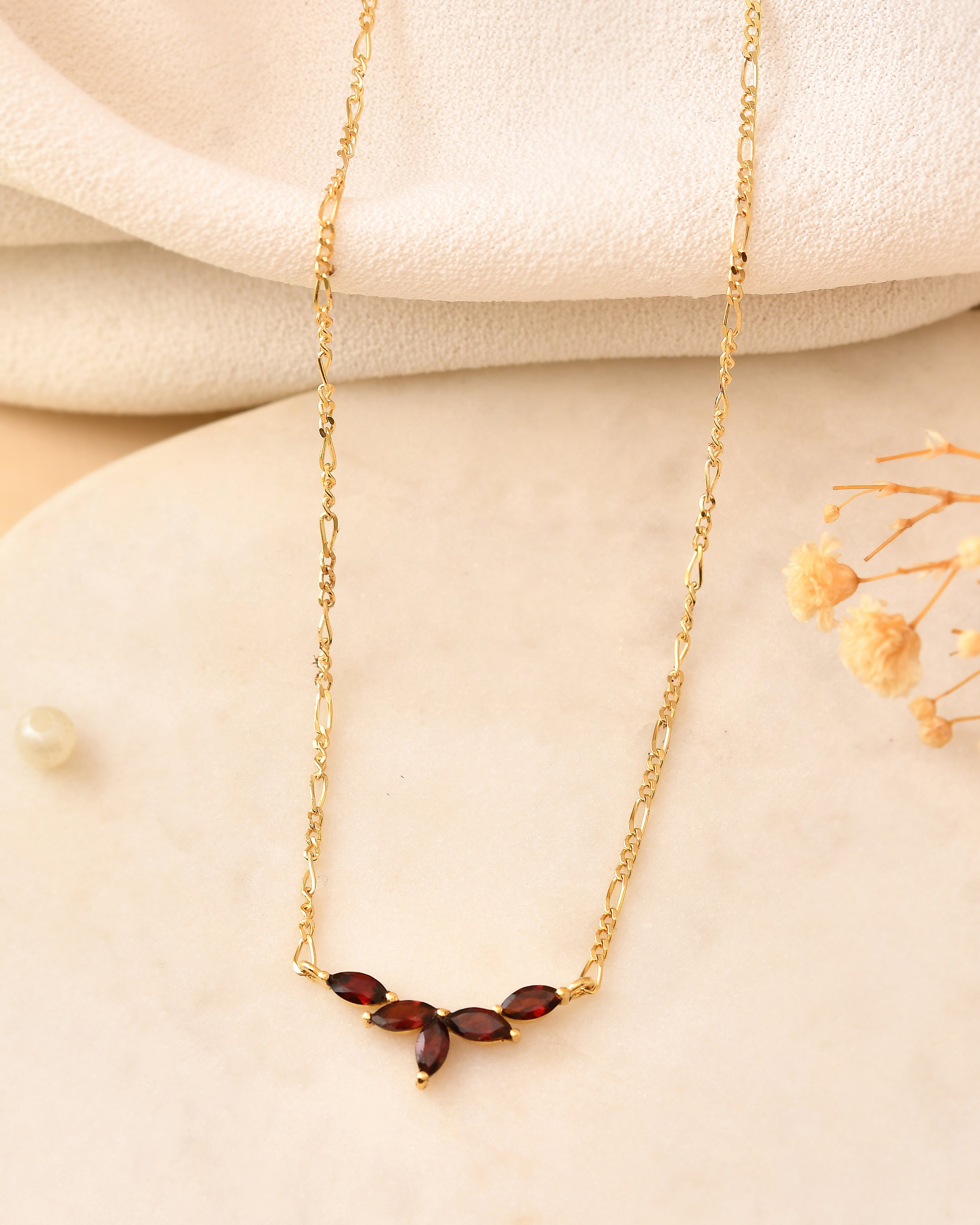 Marcelline Garnet Marquise Necklace
