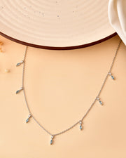 Azurine Swiss Blue Topaz Charm Necklace