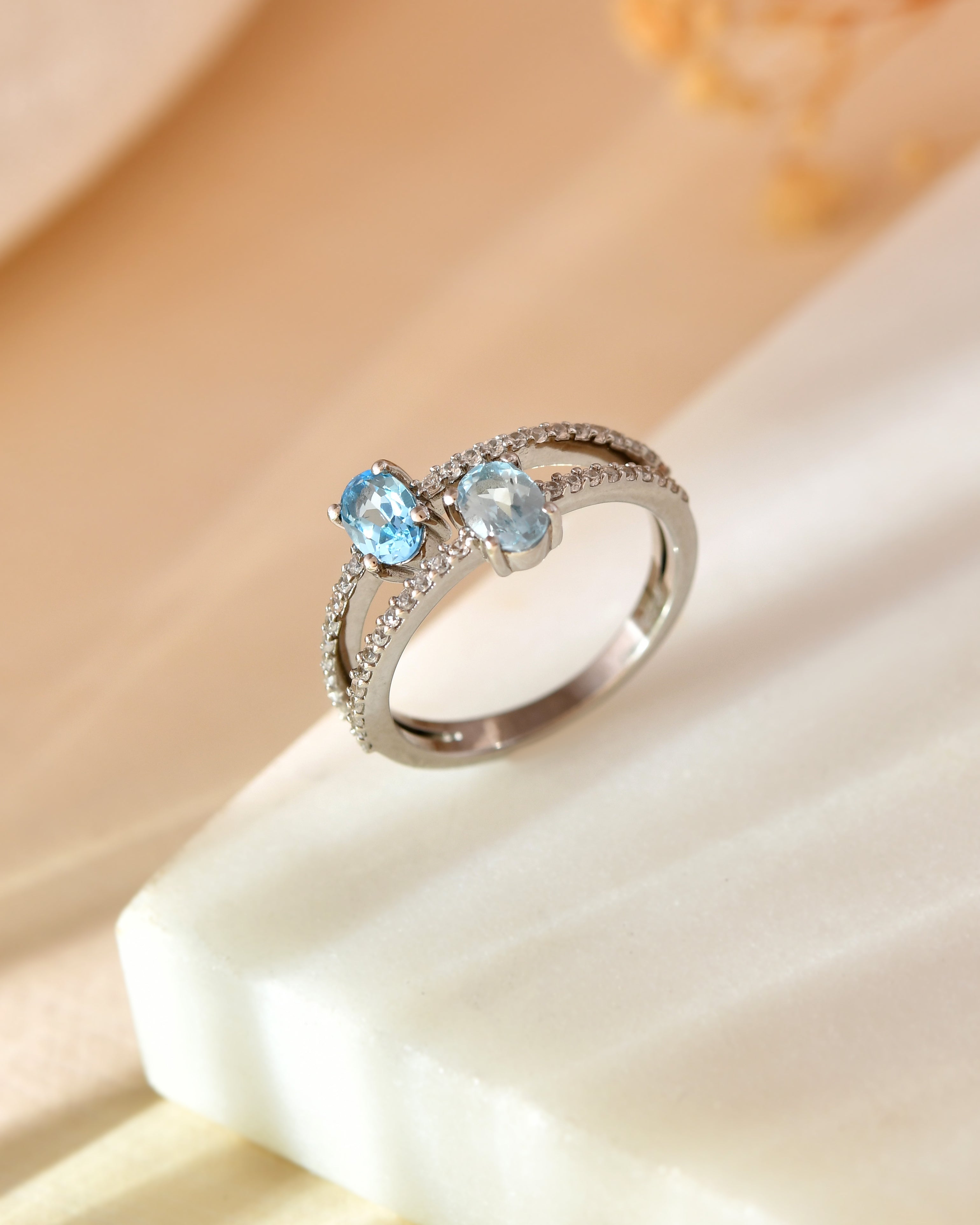 Caelira Twin Topaz Ring