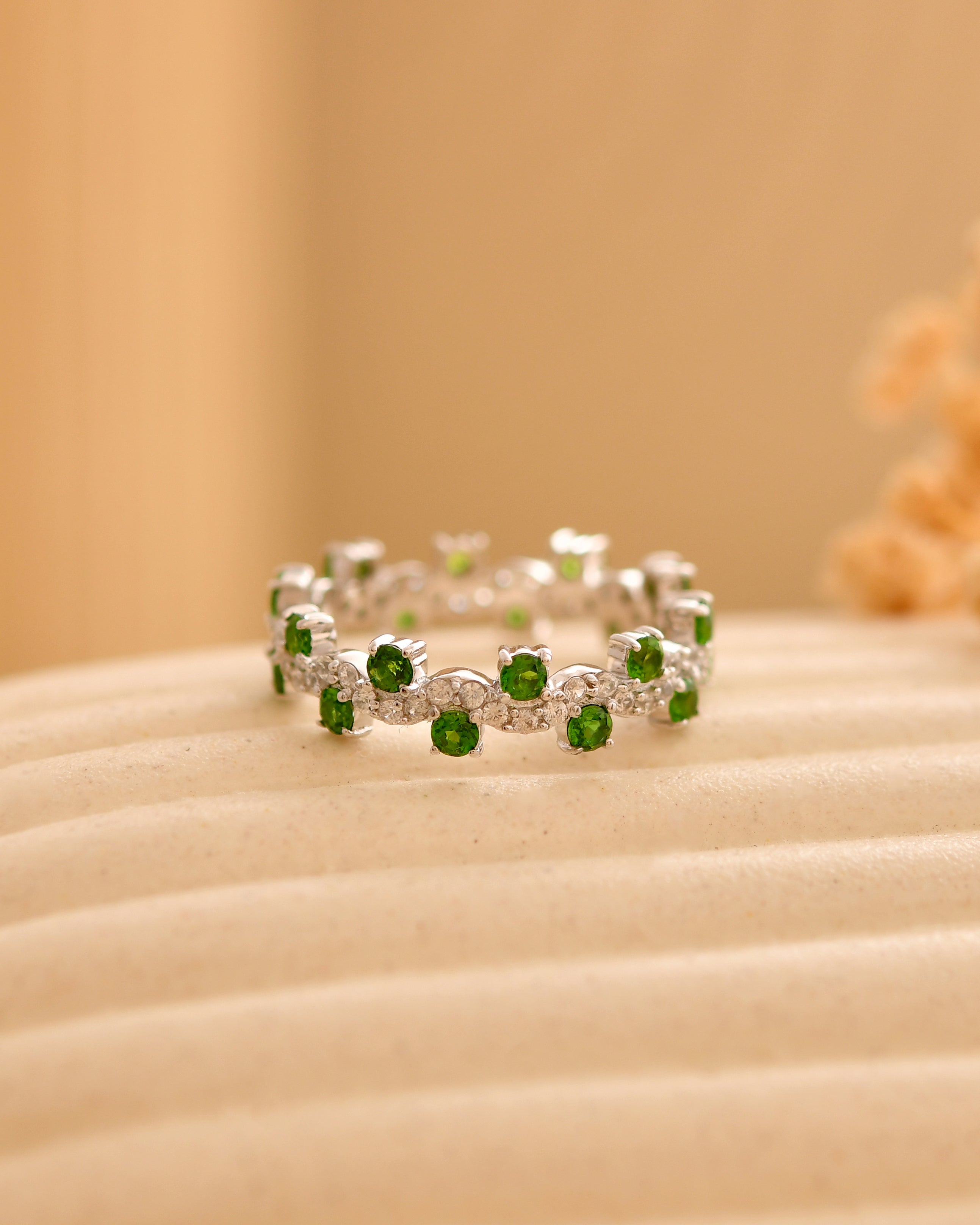 Sylvara Chrome Diopside Eternity Ring