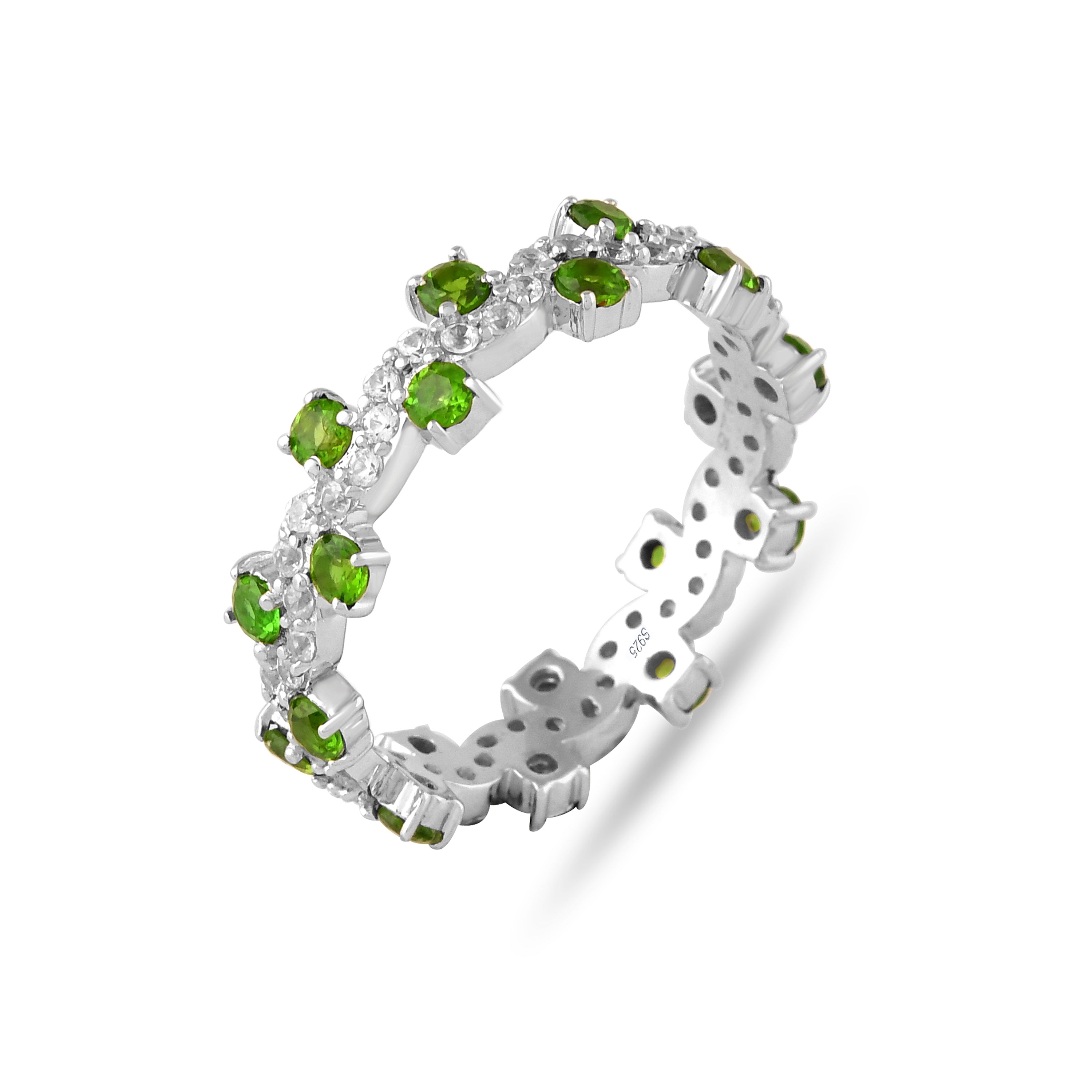 Sylvara Chrome Diopside Eternity Ring