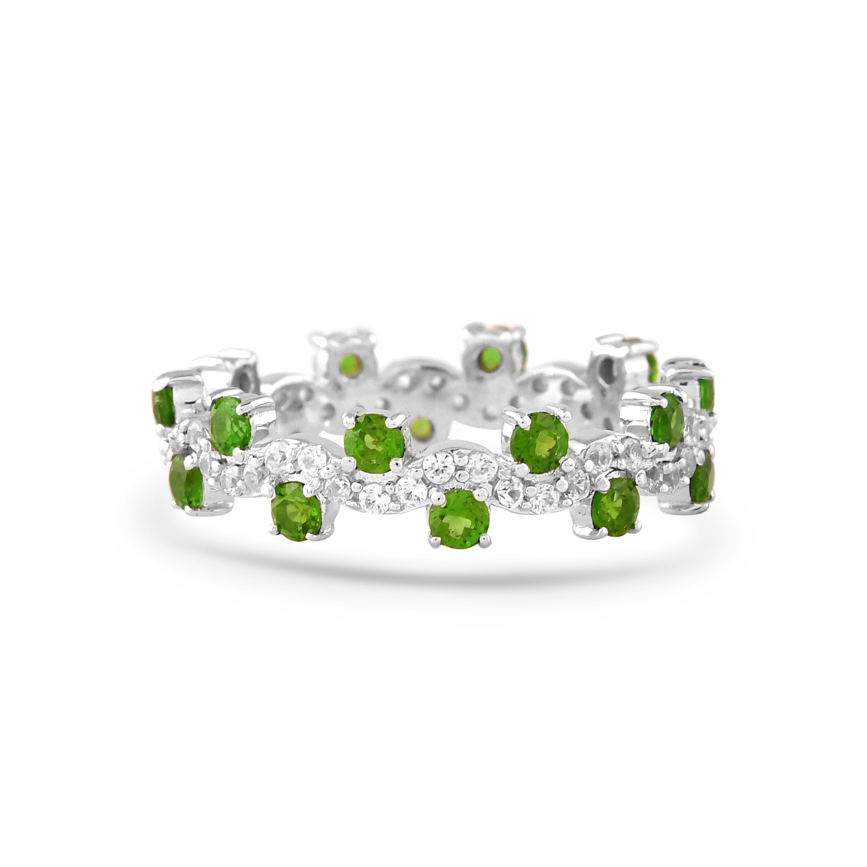 Sylvara Chrome Diopside Eternity Ring