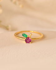 Virelia Rhodolite & Green Onyx Ring