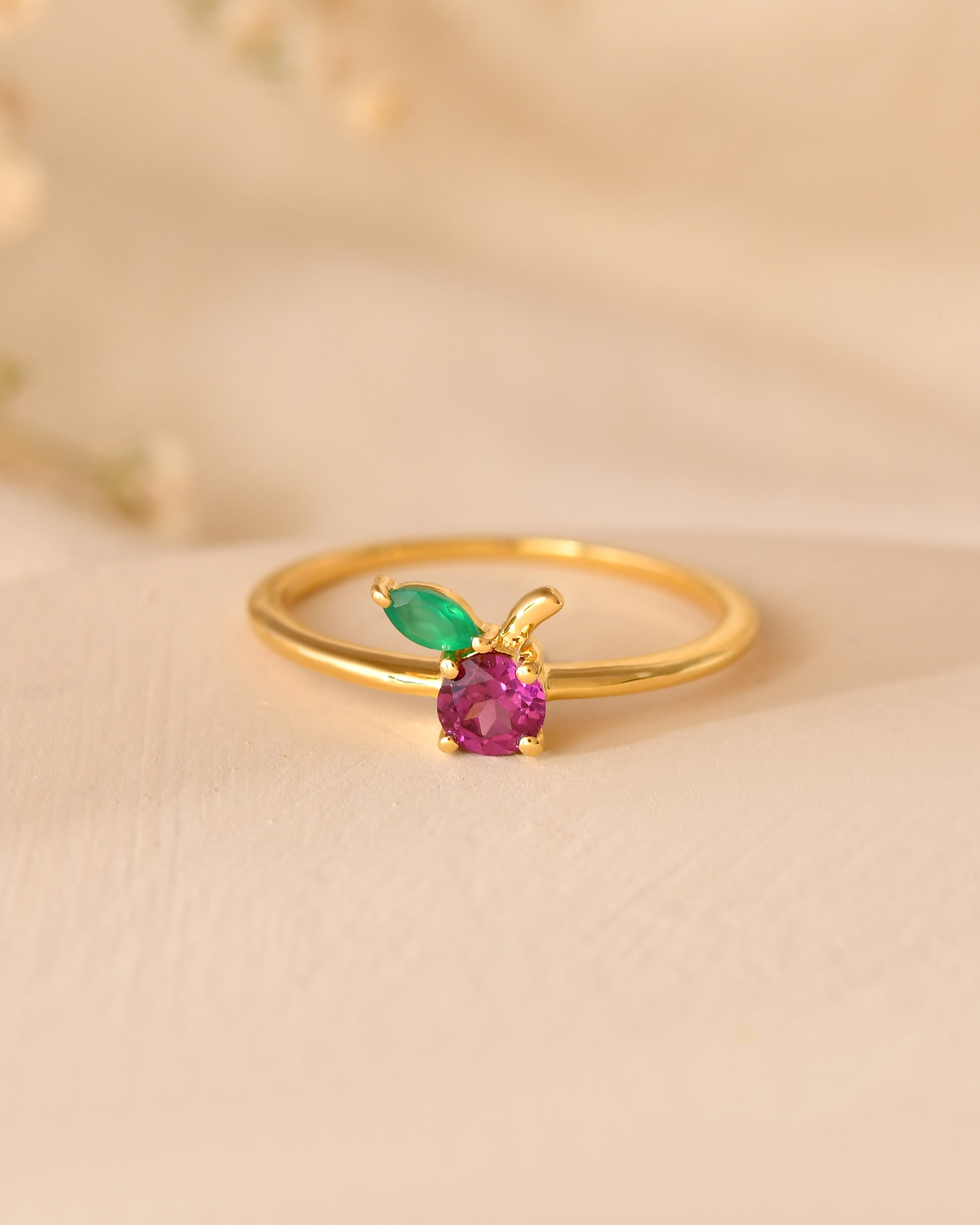 Virelia Rhodolite & Green Onyx Ring