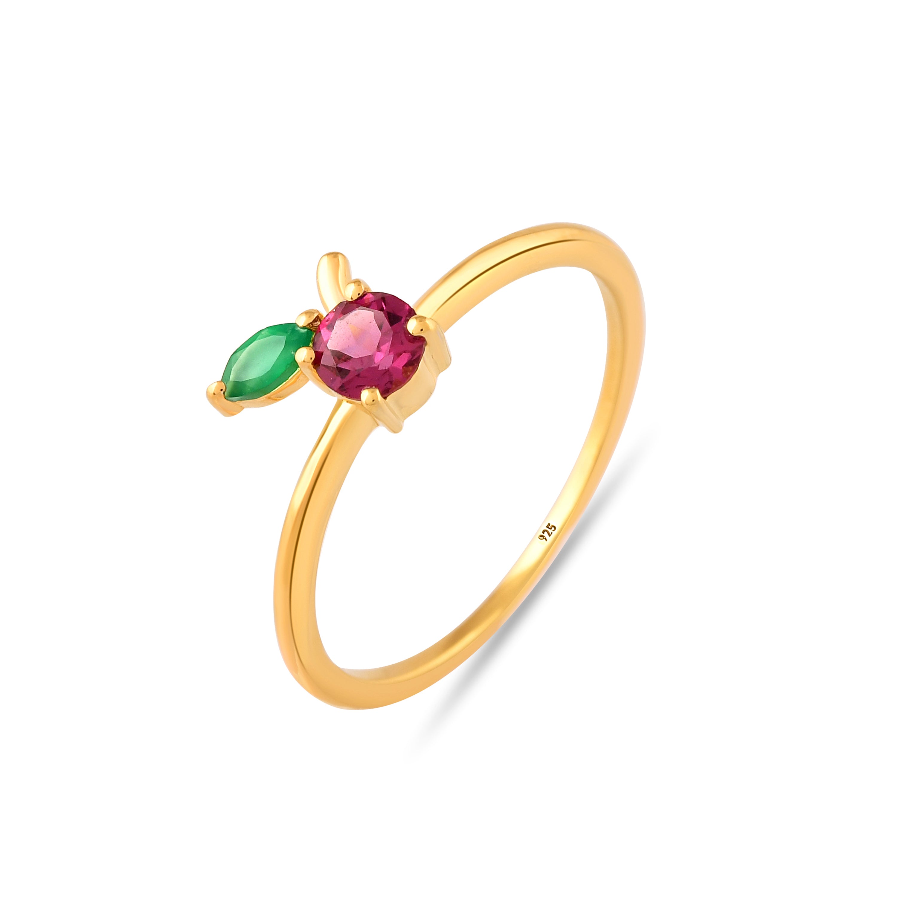 Virelia Rhodolite & Green Onyx Ring