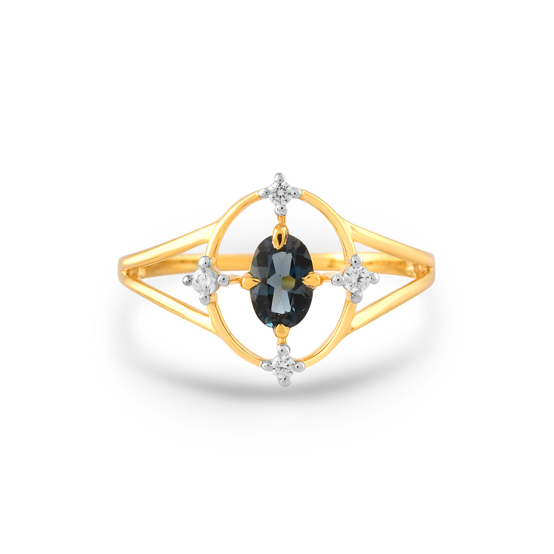 Noctelle London Blue Topaz Orbit Ring