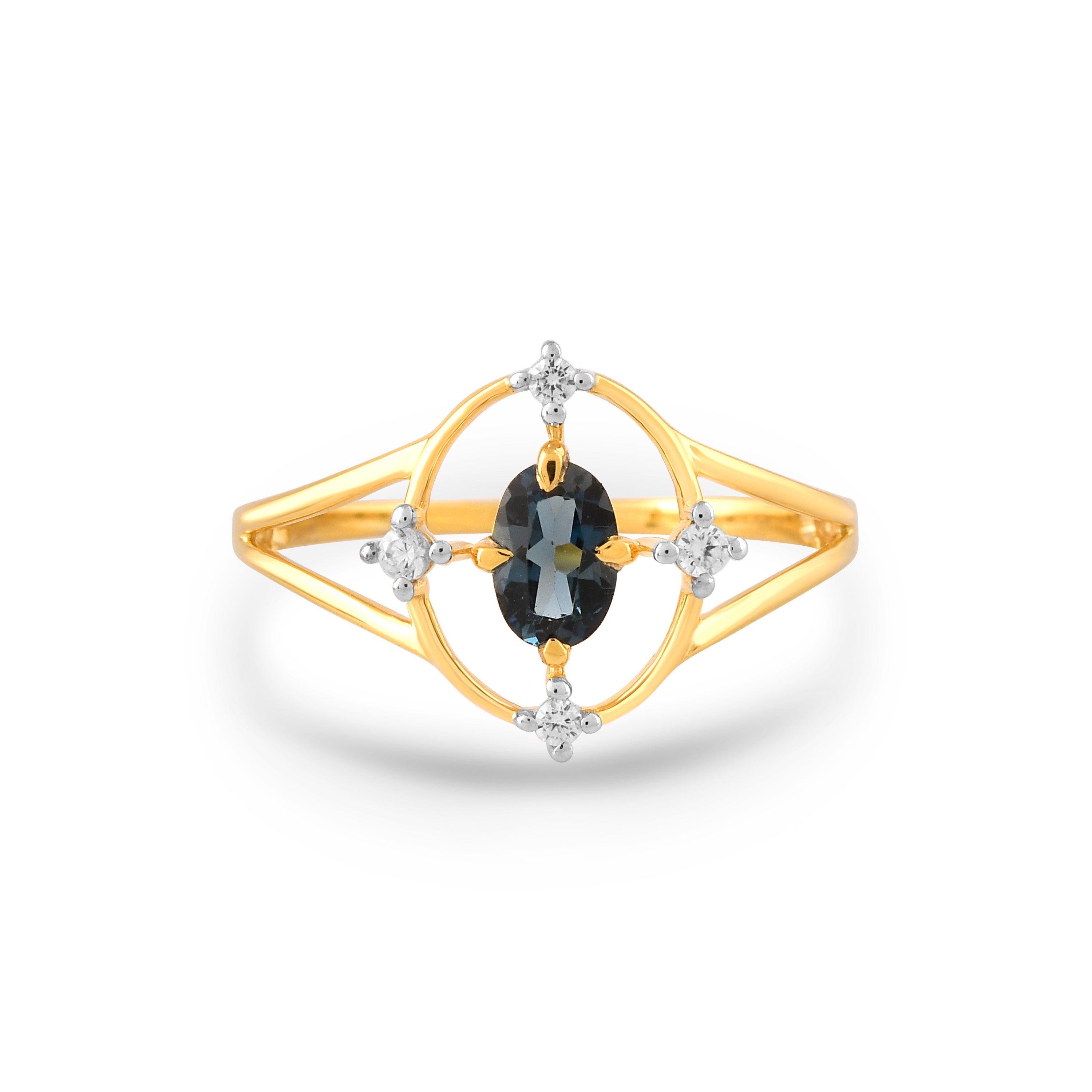 Noctelle London Blue Topaz Orbit Ring