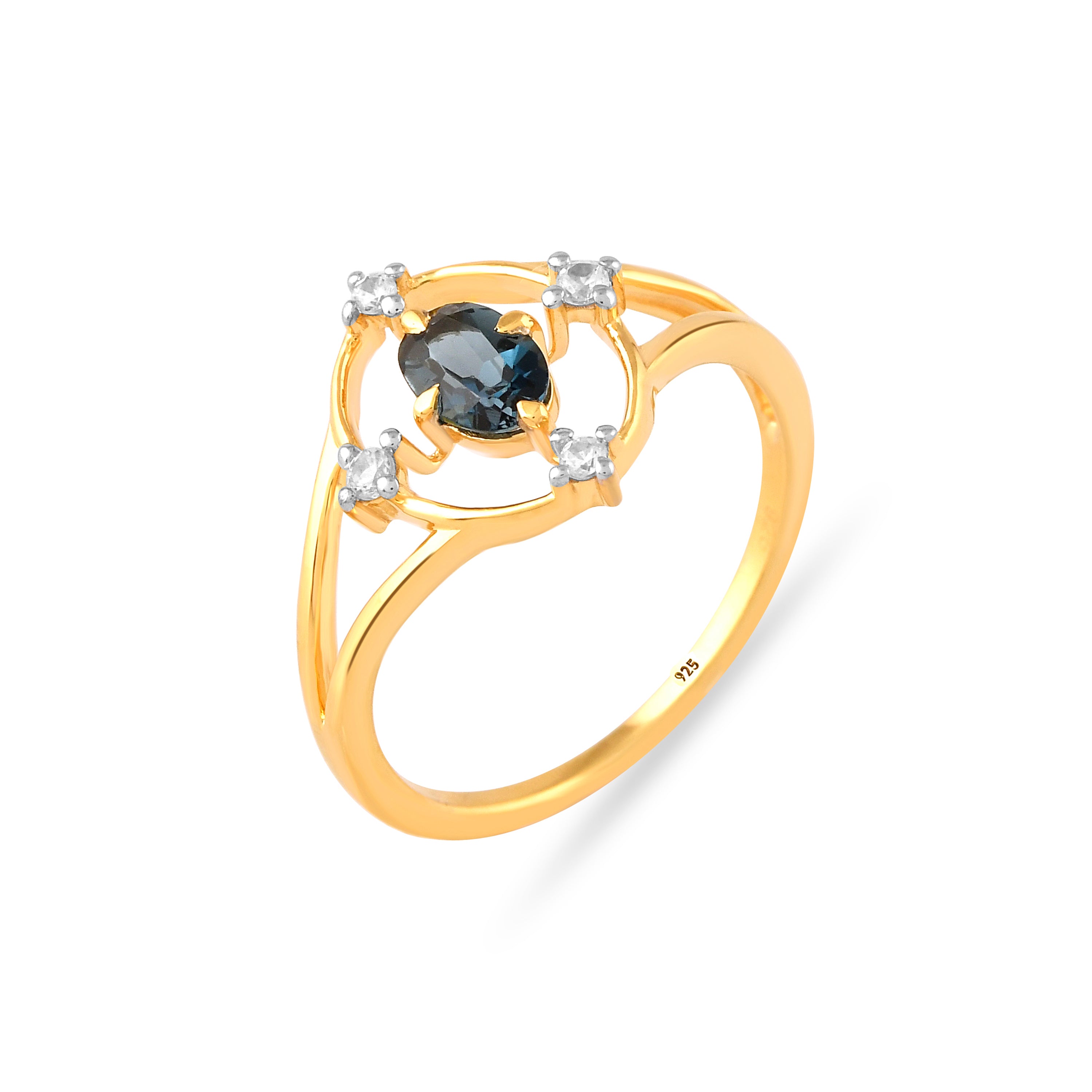 Noctelle London Blue Topaz Orbit Ring