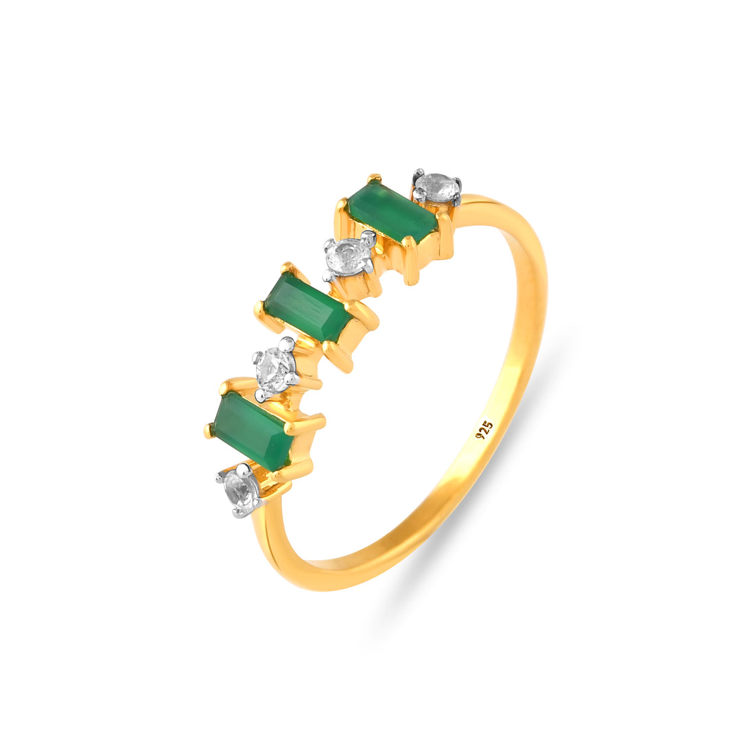 Veridienne Green Onyx Baguette Ring