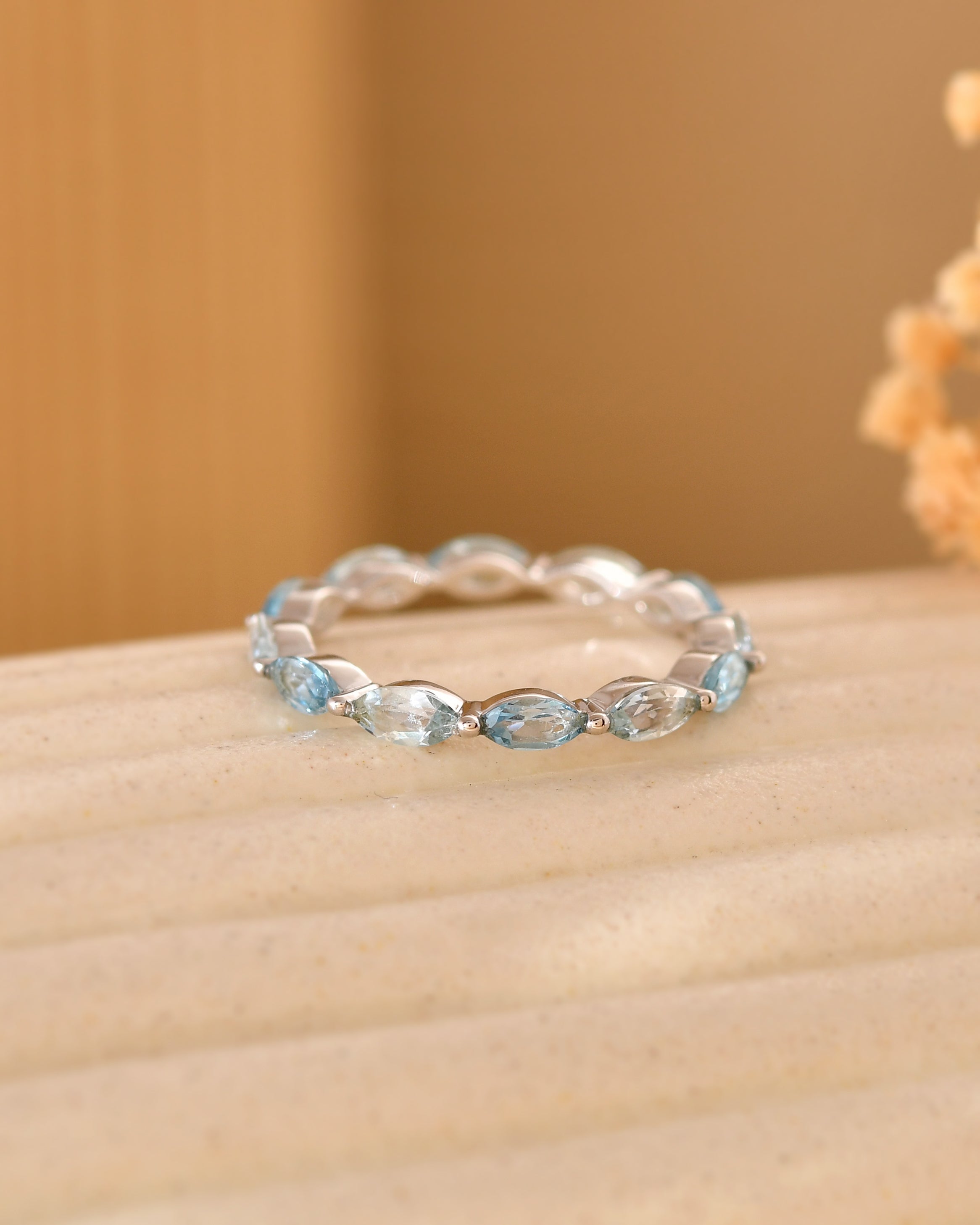 Azurea Twin Topaz Eternity Ring