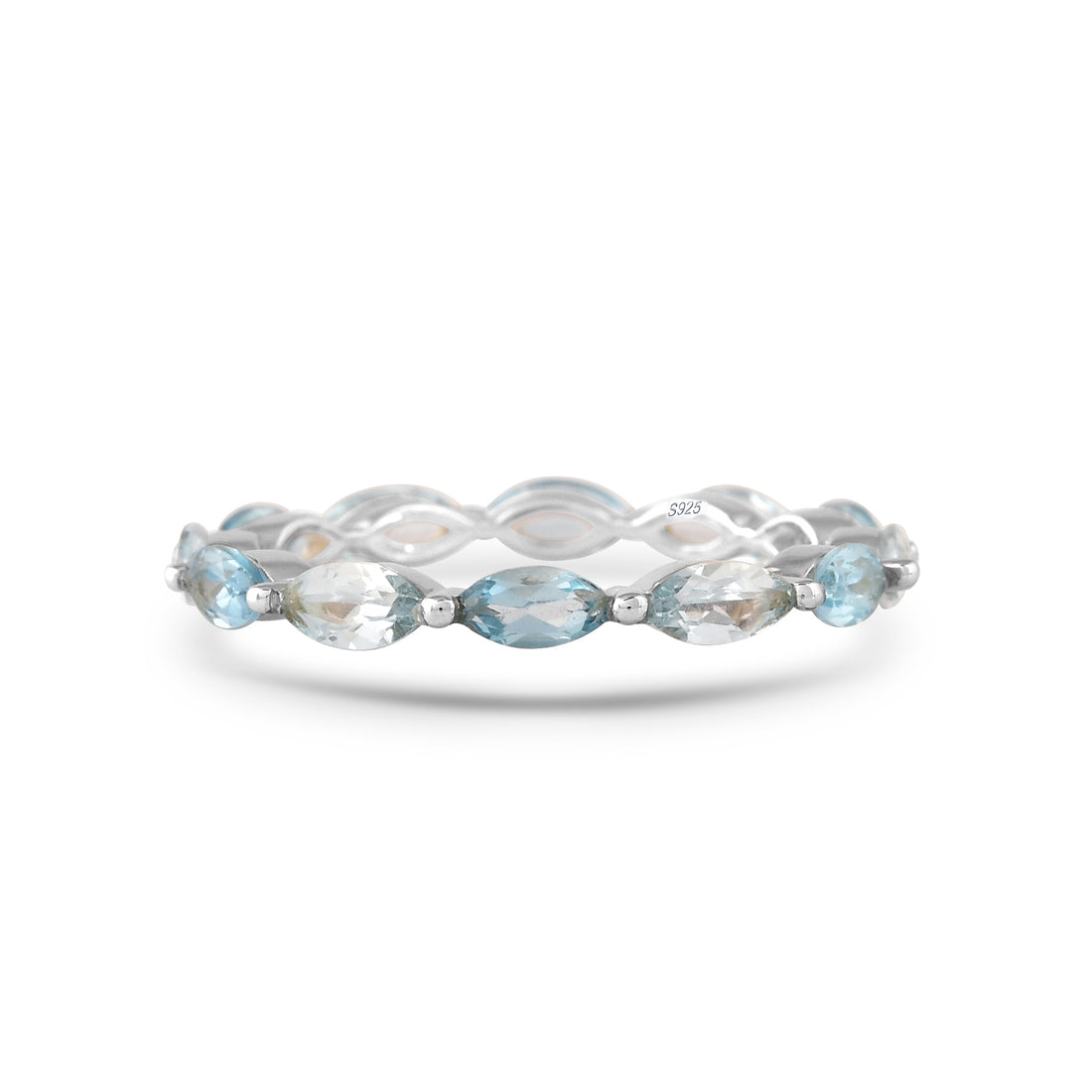 Azurea Twin Topaz Eternity Ring