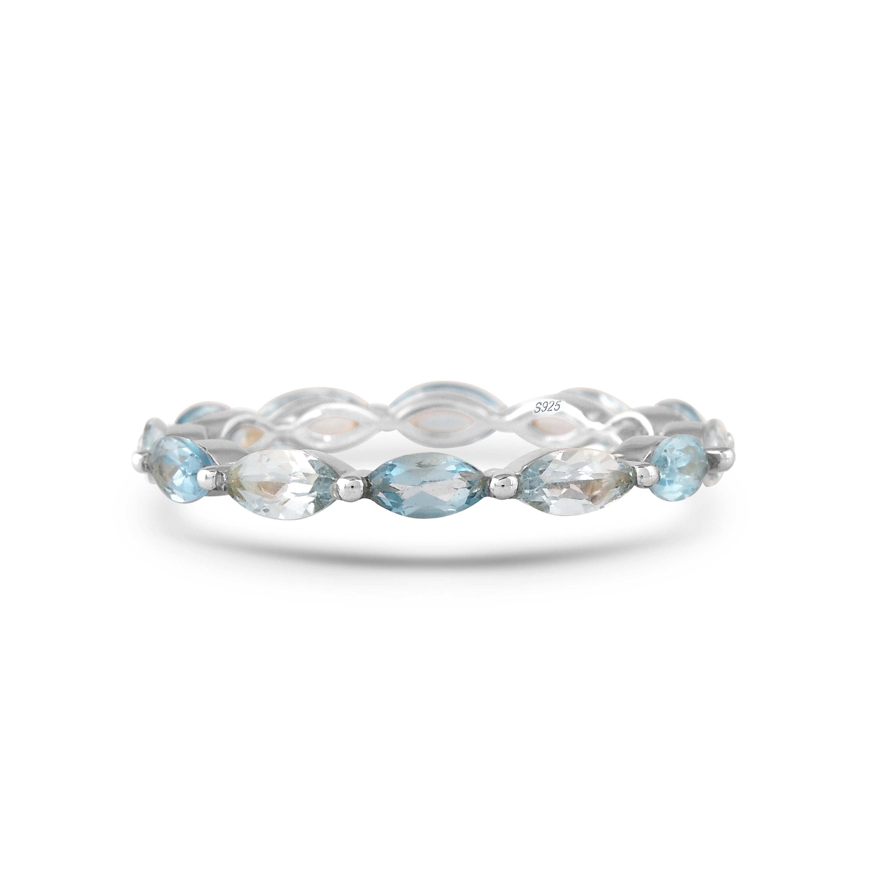 Azurea Twin Topaz Eternity Ring