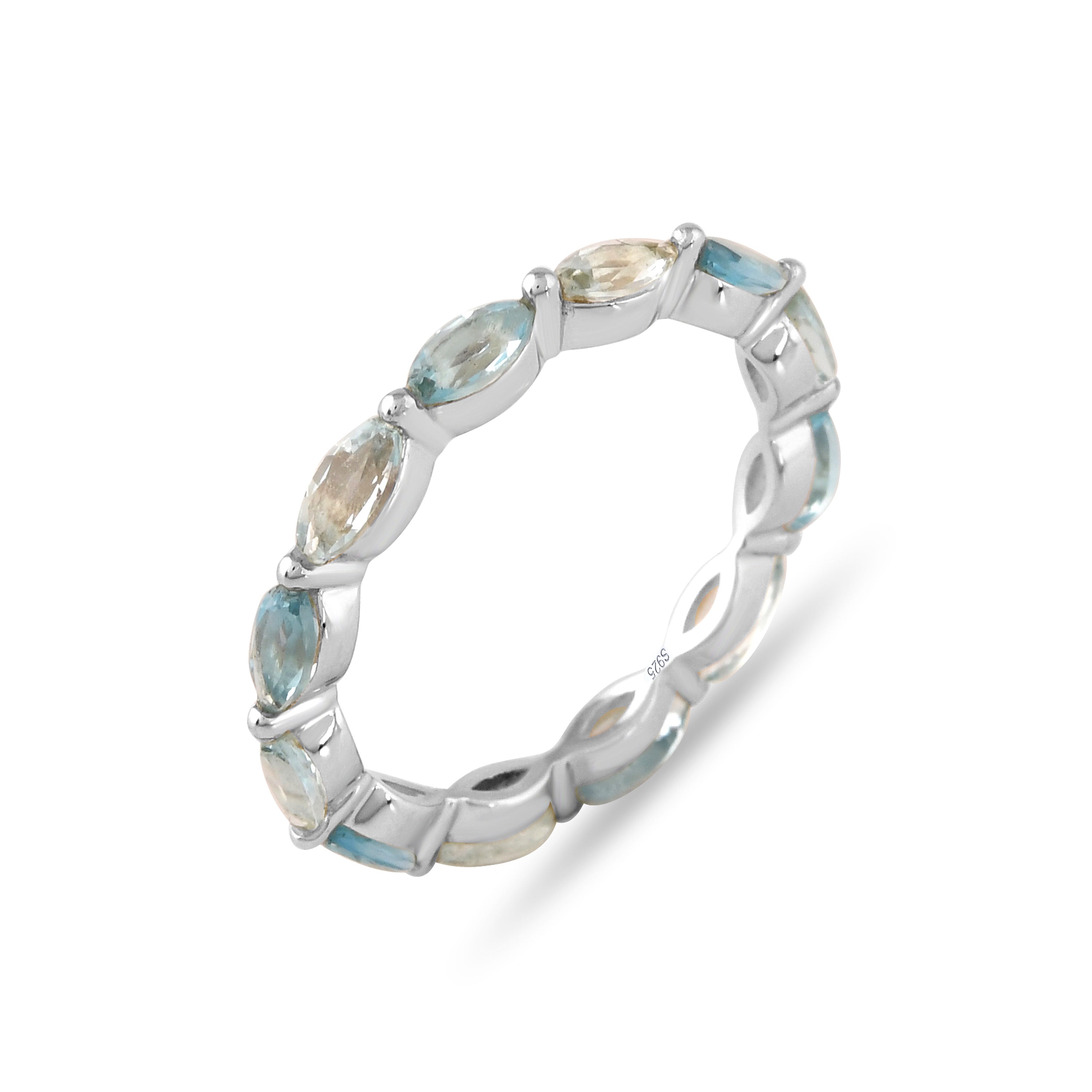 Azurea Twin Topaz Eternity Ring