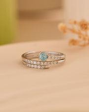 Azurielle Blue Zircon Orbit Ring