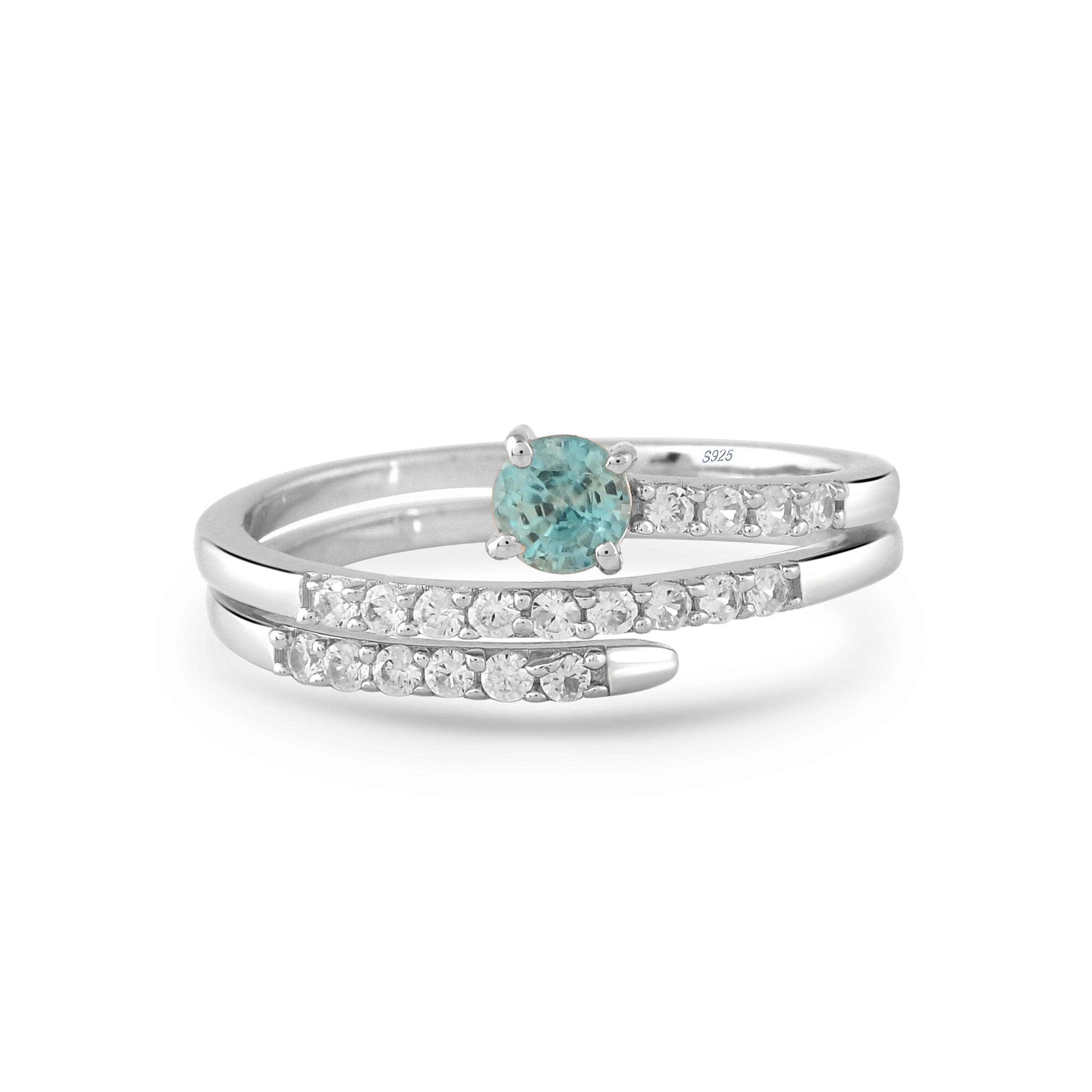 Azurielle Blue Zircon Orbit Ring