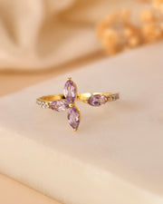 Ameline Amethyst Petal Ring