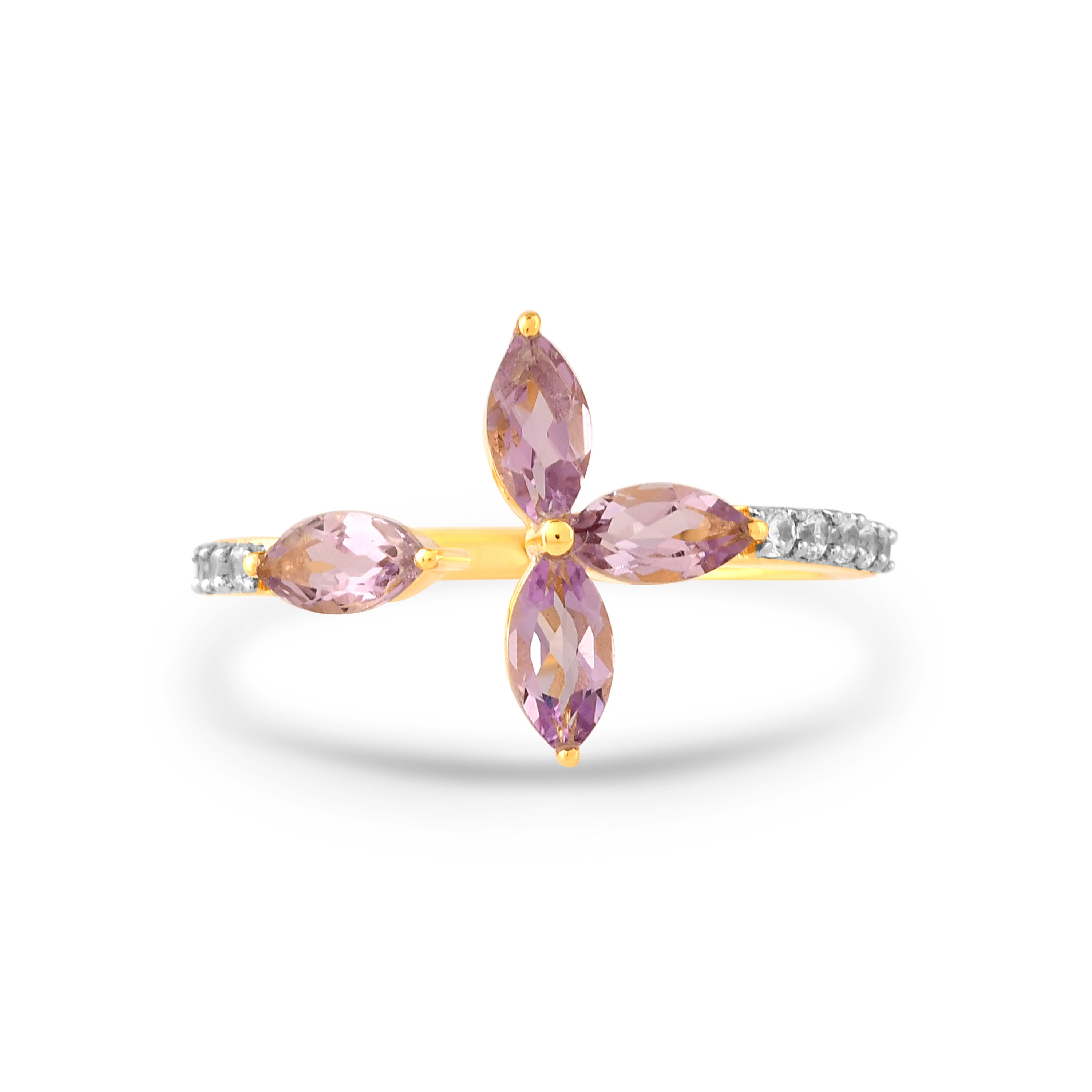 Ameline Amethyst Petal Ring