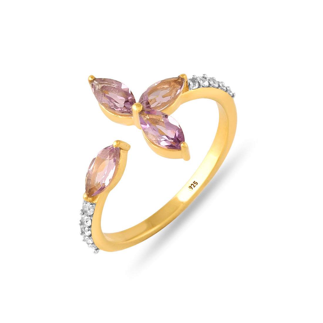 Ameline Amethyst Petal Ring