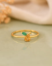 Solviera Citrine & Green Onyx Ring