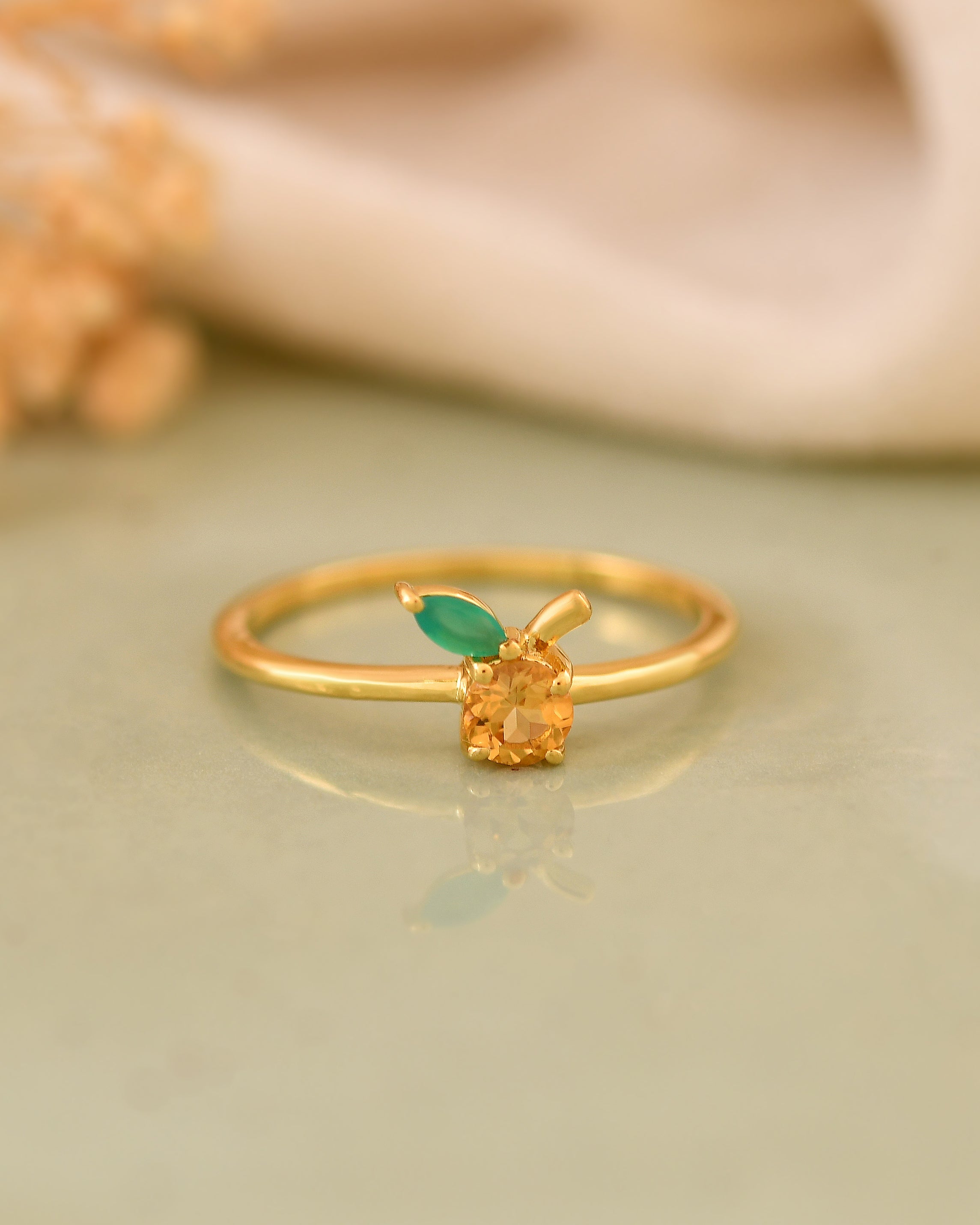 Solviera Citrine & Green Onyx Ring