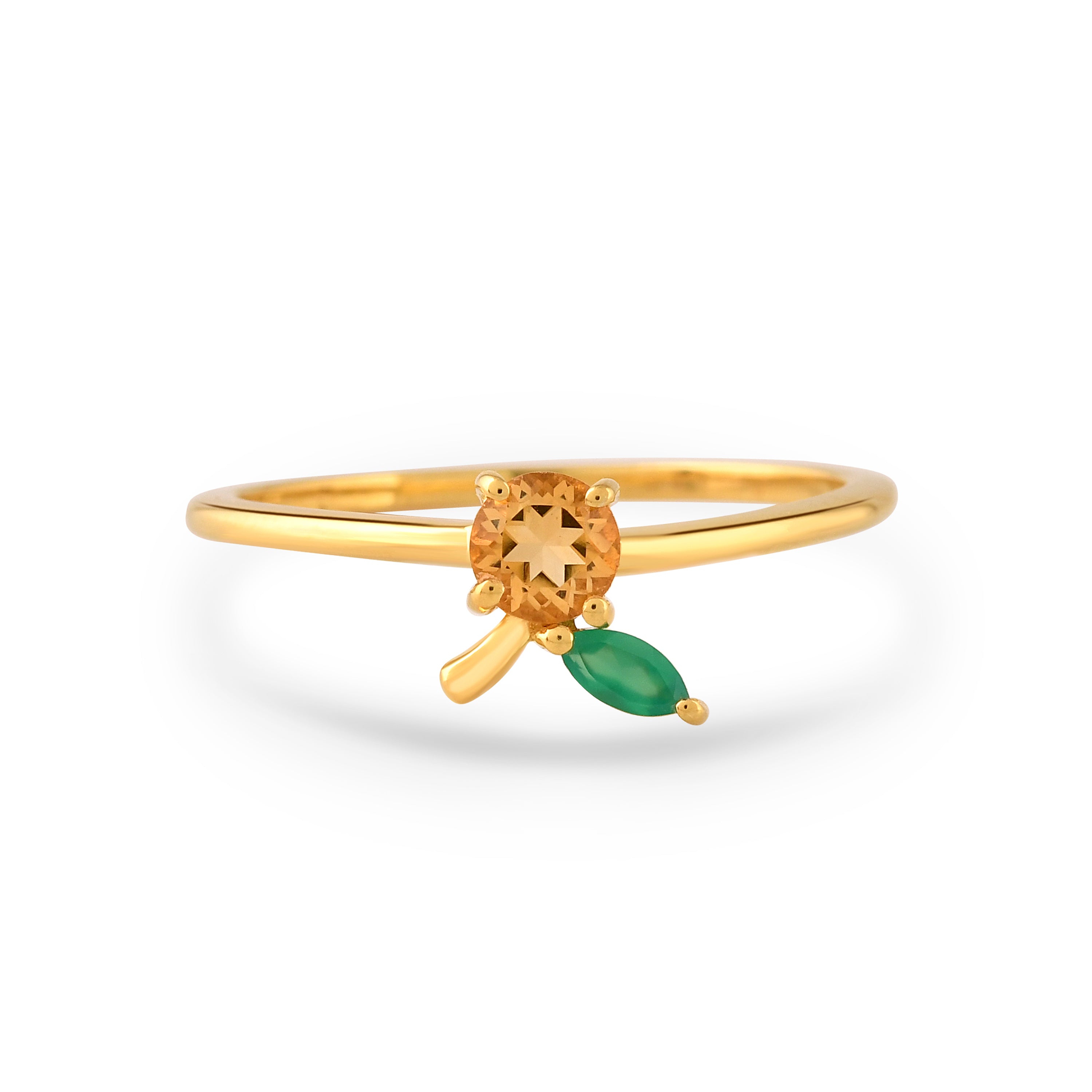 Solviera Citrine & Green Onyx Ring
