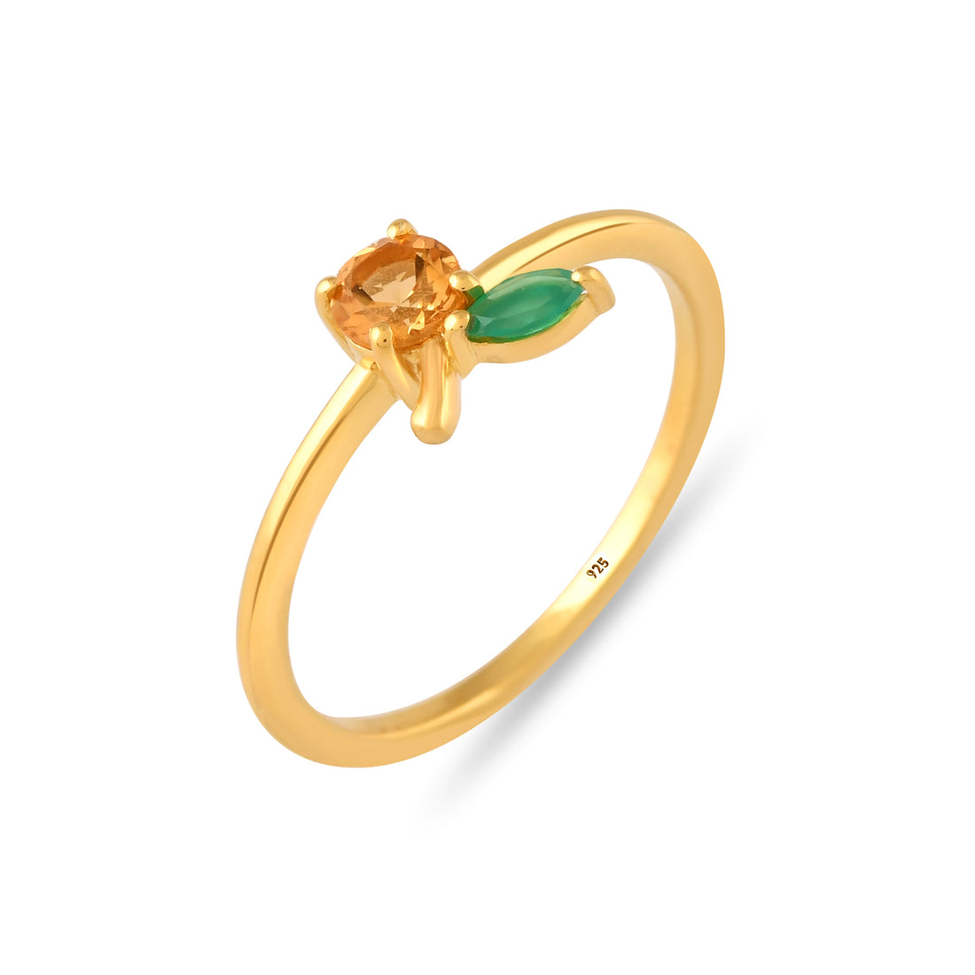Solviera Citrine & Green Onyx Ring