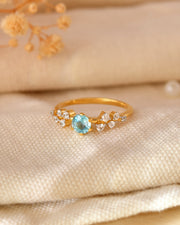 Azurelle Blue Zircon Cascade Ring