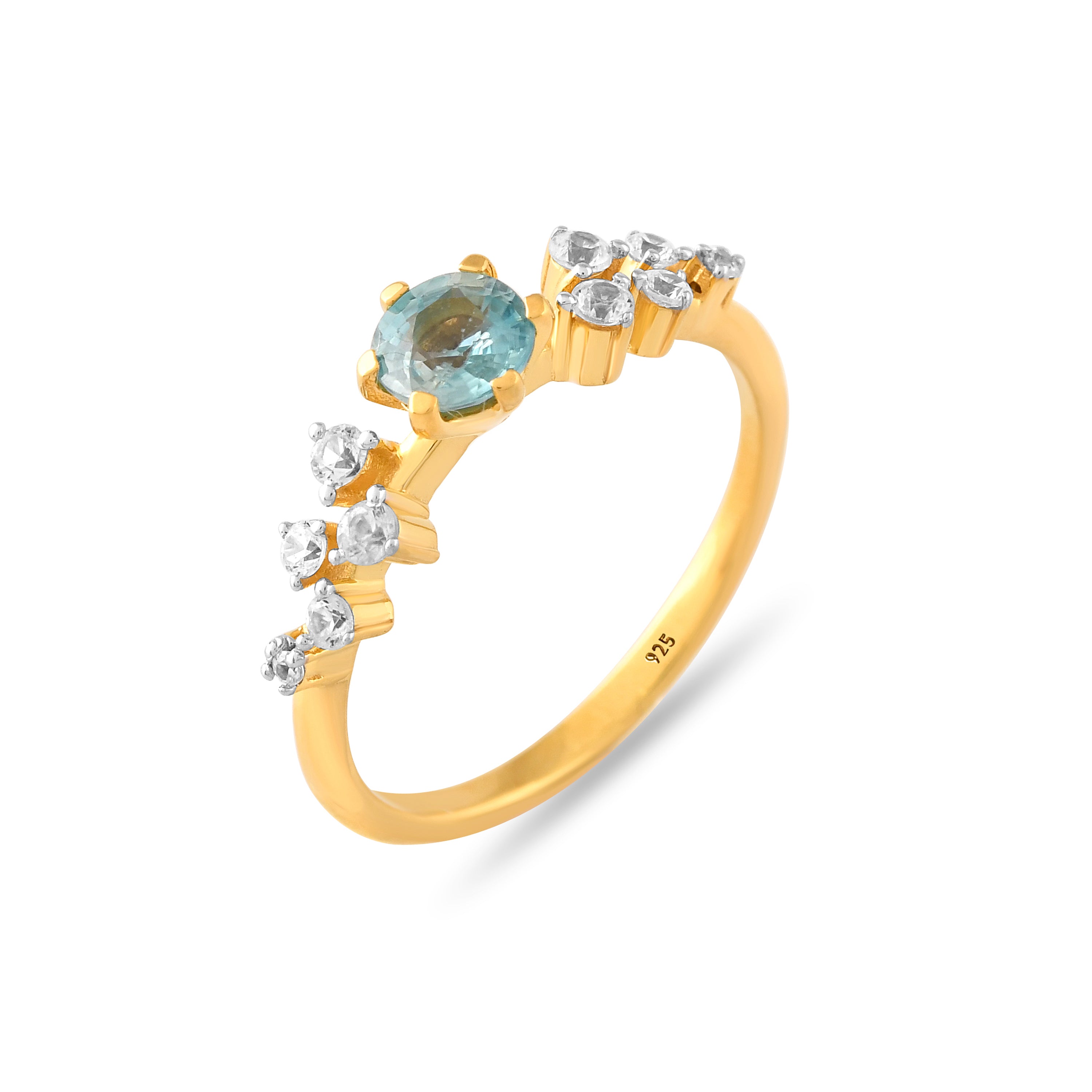 Azurelle Blue Zircon Cascade Ring