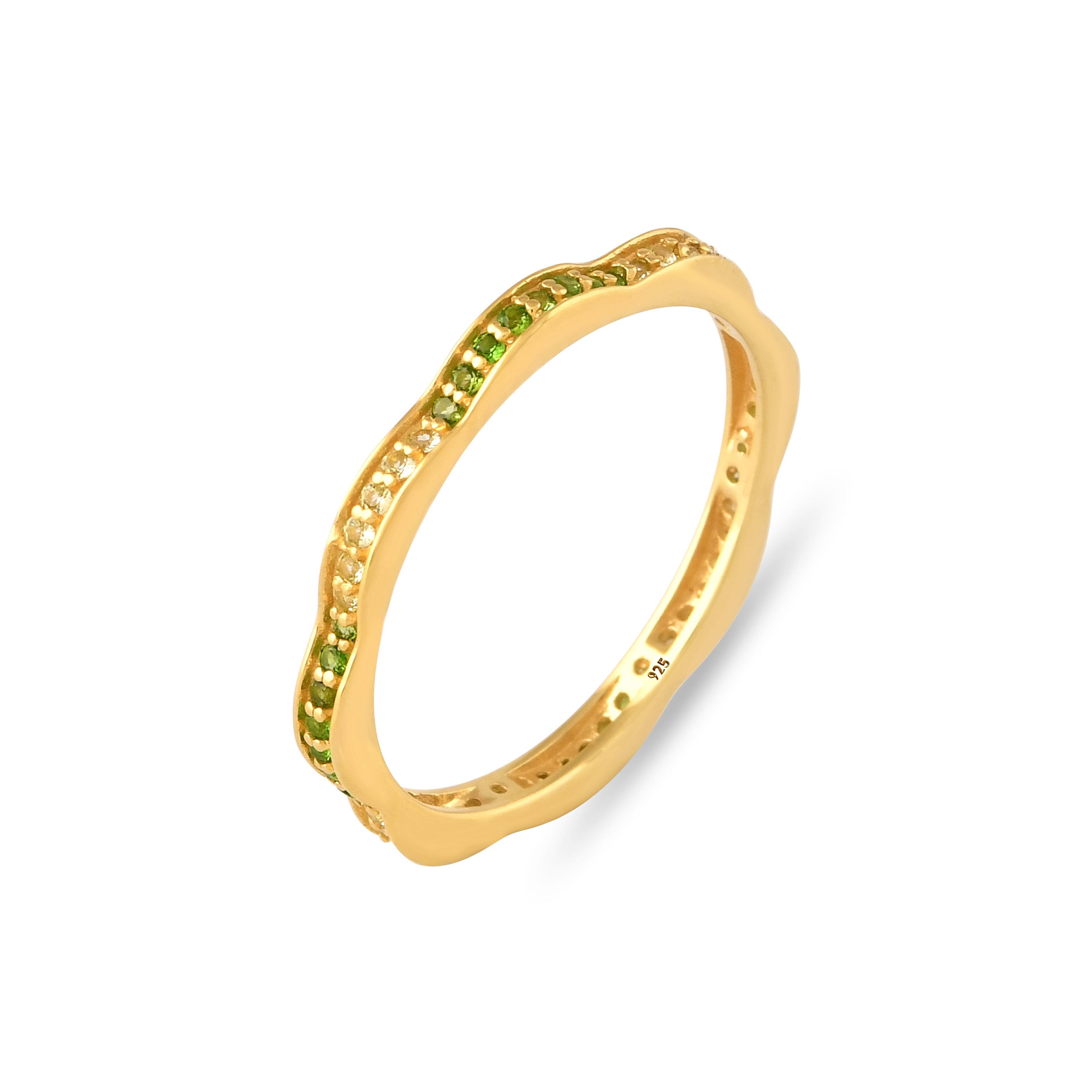 Verdantia Chrome & Peridot Wave Ring