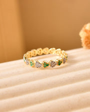 Everelle Green Onyx Heart Eternity Ring
