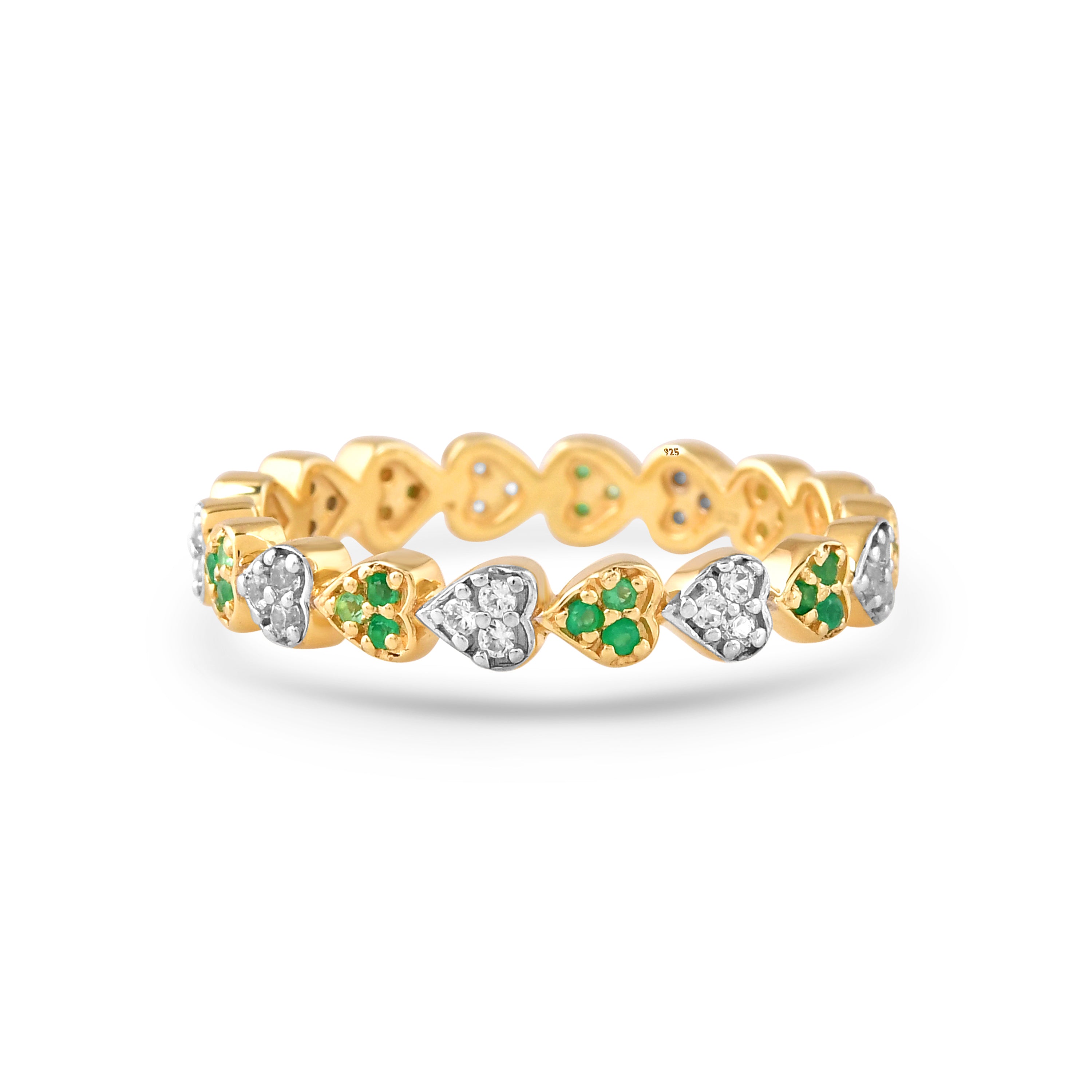 Everelle Green Onyx Heart Eternity Ring
