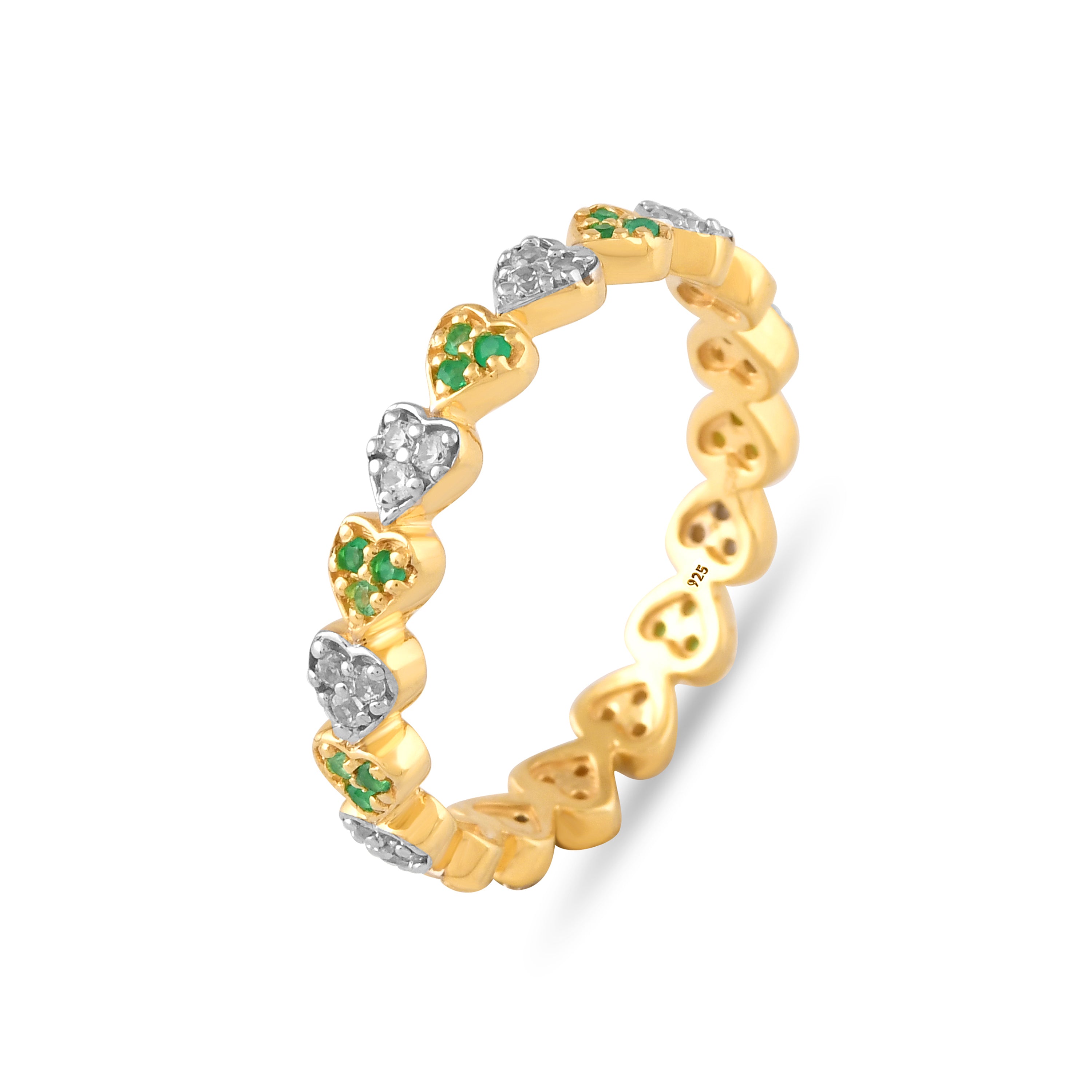 Everelle Green Onyx Heart Eternity Ring