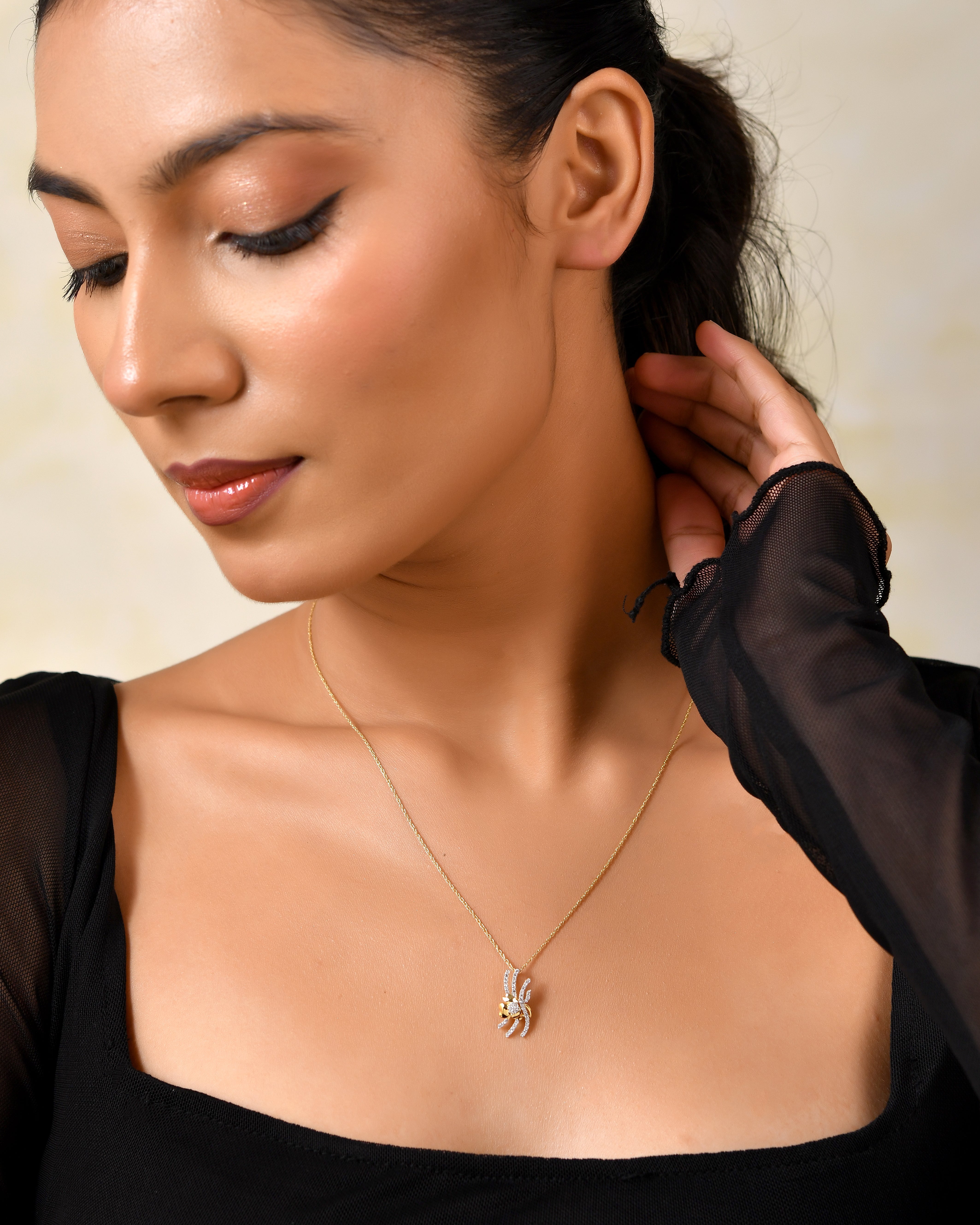 Florevia Natural White Zircon Pendant with Silver Chain