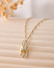 Florevia Natural White Zircon Pendant with Silver Chain